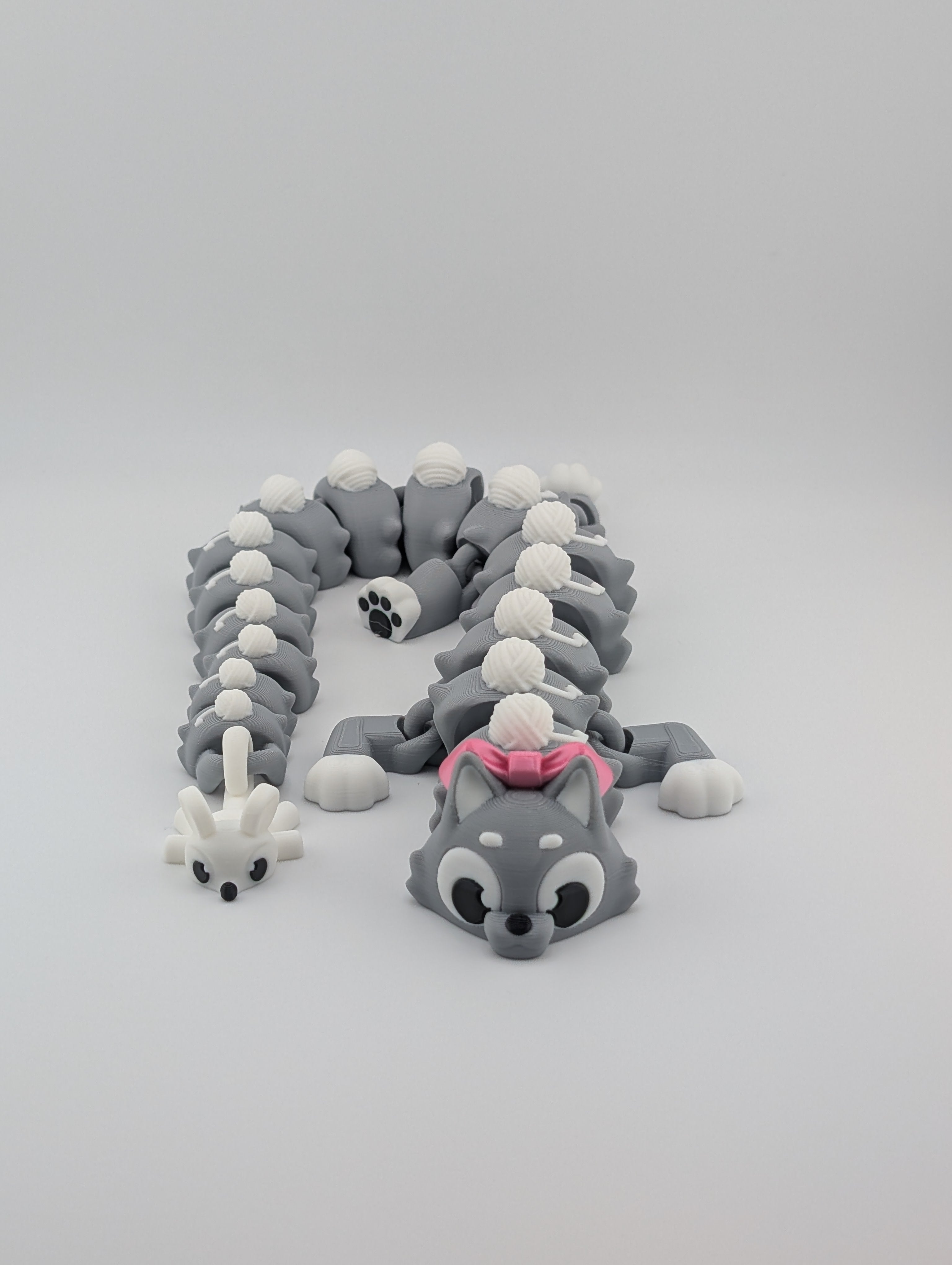 Matte Rainbow Cat Flexi Dragon – 16.25" Fidget Charm