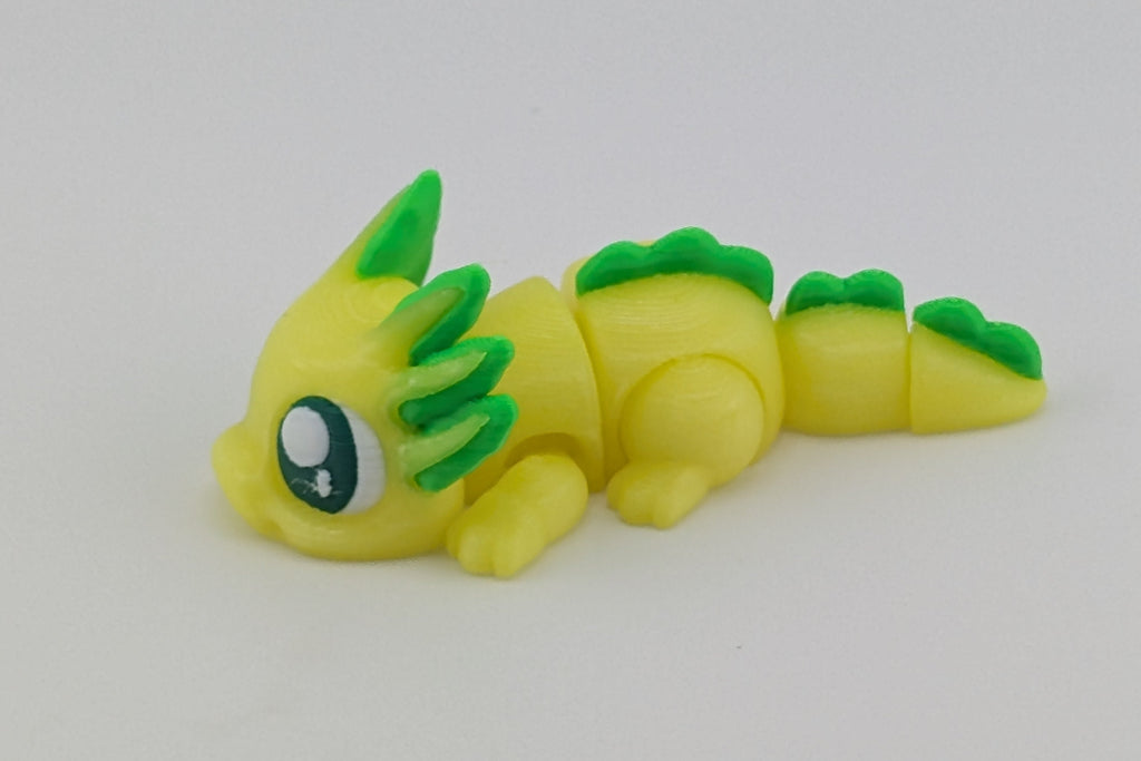 ☀️🦎 UV-Glow Mini Axolotl! 🌈 3" Sun-Reactive Articulated Fidget Charm ✨🫧