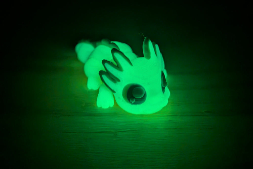 ☀️🦎 UV-Glow Mini Axolotl! 🌈 3" Sun-Reactive Articulated Fidget Charm ✨🫧