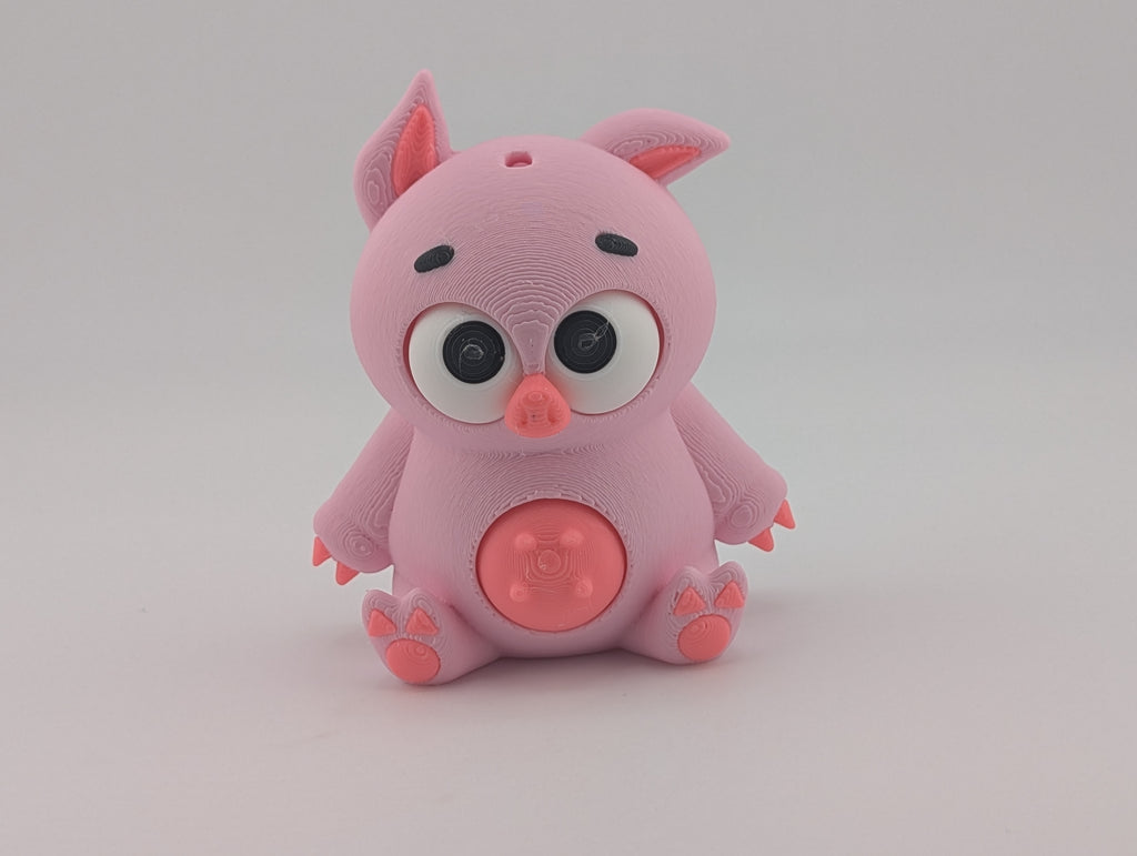 🐷✨ Moving Eyes Pig Fidget! 🐽 Interactive 3D Printed Piglet Keychain Charm 👀💖