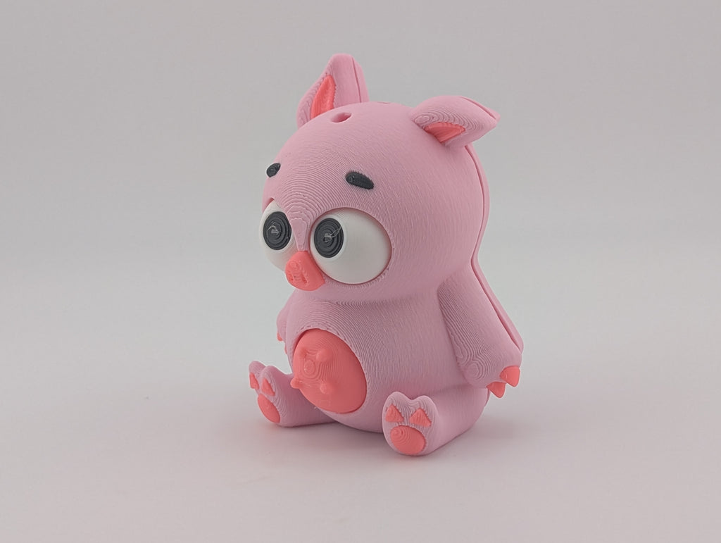 🐷✨ Moving Eyes Pig Fidget! 🐽 Interactive 3D Printed Piglet Keychain Charm 👀💖