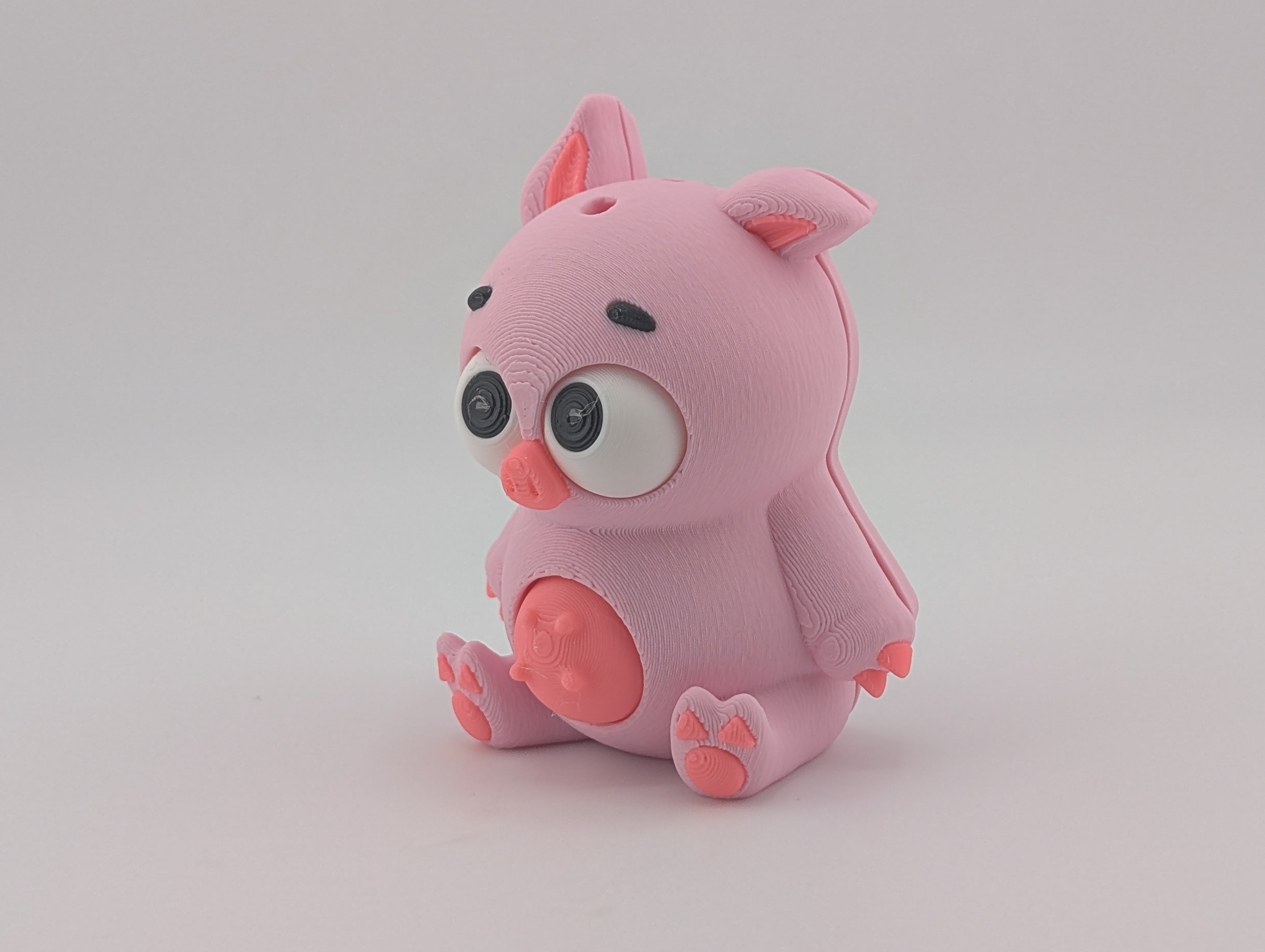 🐷✨ Moving Eyes Pig Fidget! 🐽 Interactive 3D Printed Piglet Keychain Charm 👀💖