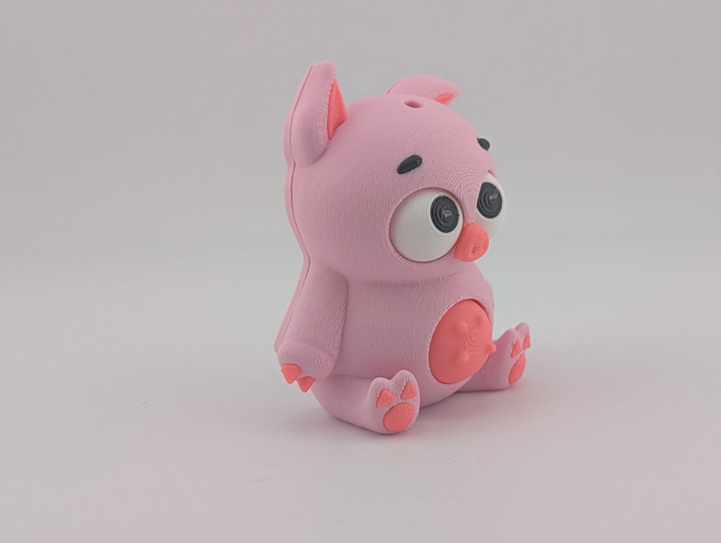 🐷✨ Moving Eyes Pig Fidget! 🐽 Interactive 3D Printed Piglet Keychain Charm 👀💖