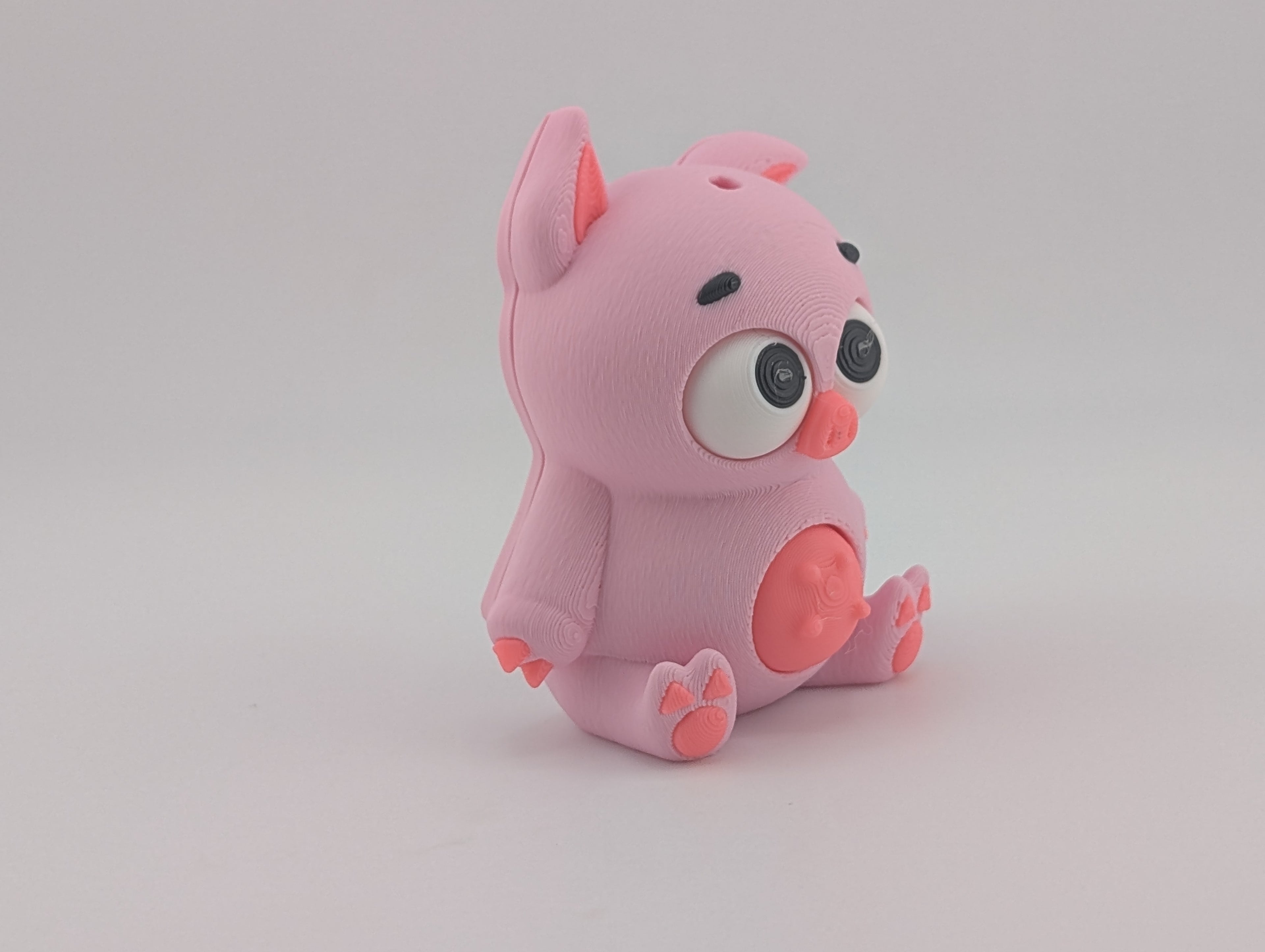 🐷✨ Moving Eyes Pig Fidget! 🐽 Interactive 3D Printed Piglet Keychain Charm 👀💖