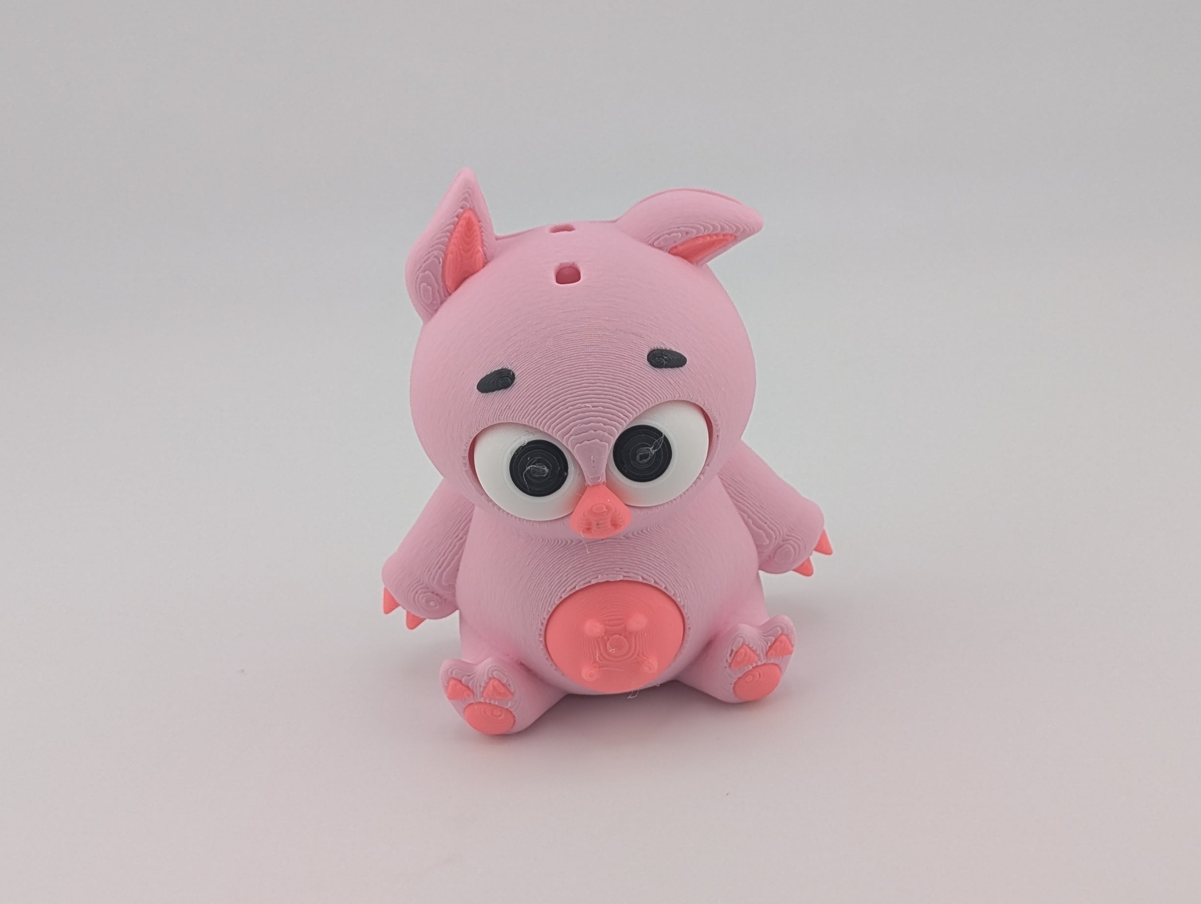 🐷✨ Moving Eyes Pig Fidget! 🐽 Interactive 3D Printed Piglet Keychain Charm 👀💖