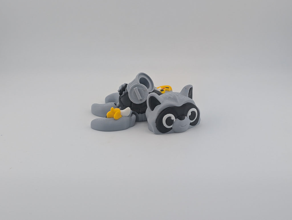 🦝🗑️ 4" Trash Panda Turtle! ✨ Articulated Raccoon Hybrid with Tiny Garbage Shell 🐢🍕
