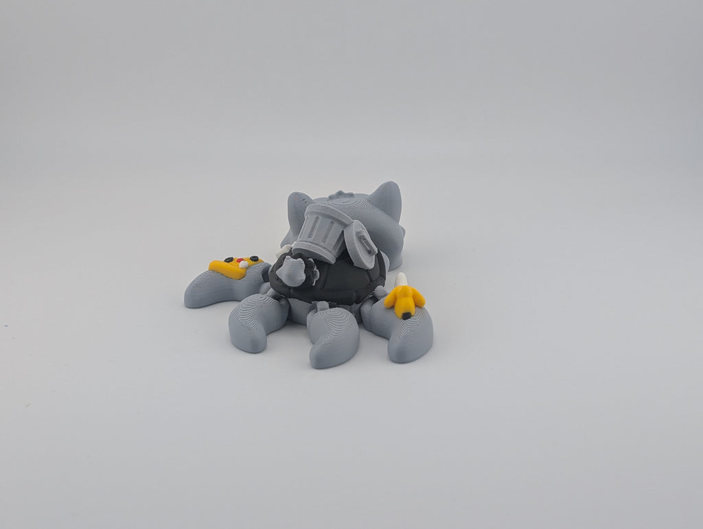 🦝🗑️ 4" Trash Panda Turtle! ✨ Articulated Raccoon Hybrid with Tiny Garbage Shell 🐢🍕