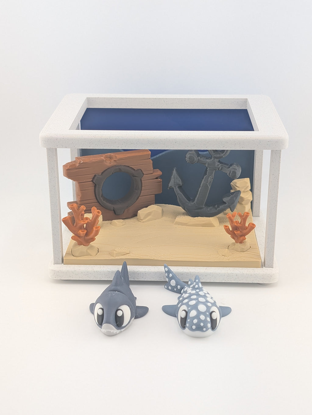 Aquarium Diorama: Spotted Shark and Grey Shark Duo
