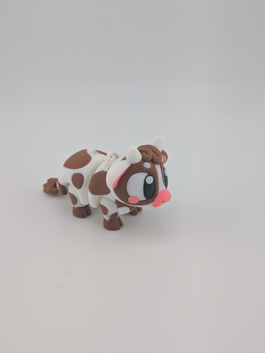 🐄✨ Mini Spotted Cow! 🥛 3-Inch Articulated Bovine Fidget & Keyring Charm 🐮💎