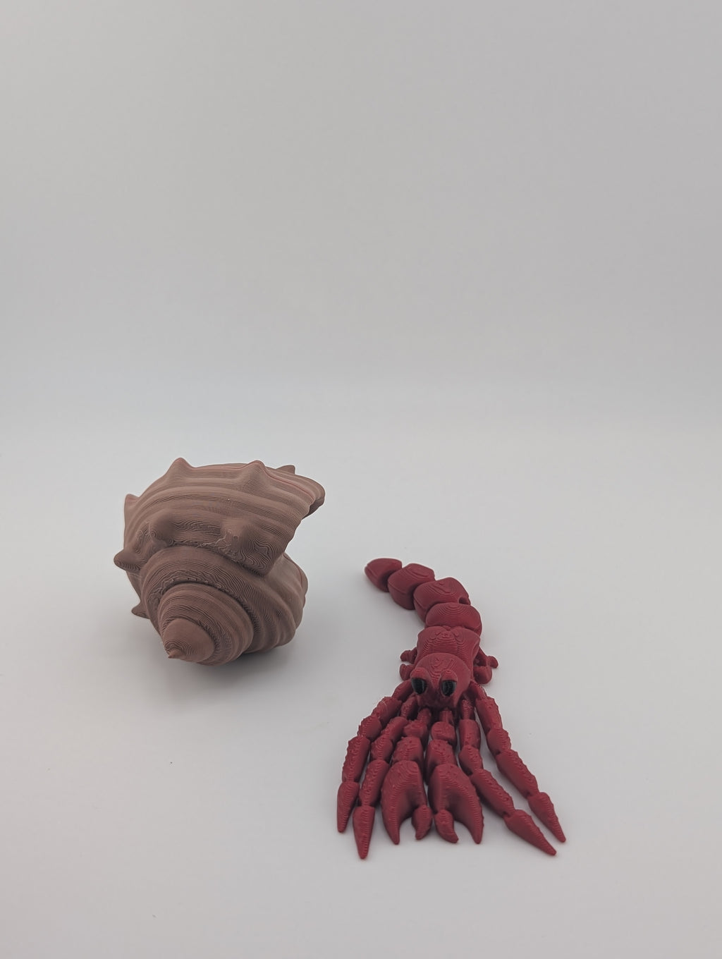 🦀🐚 Interactive Flexi Hermit Crabs! ✨ Mommy & Baby Sizes with Removable Shells 🌊🧡