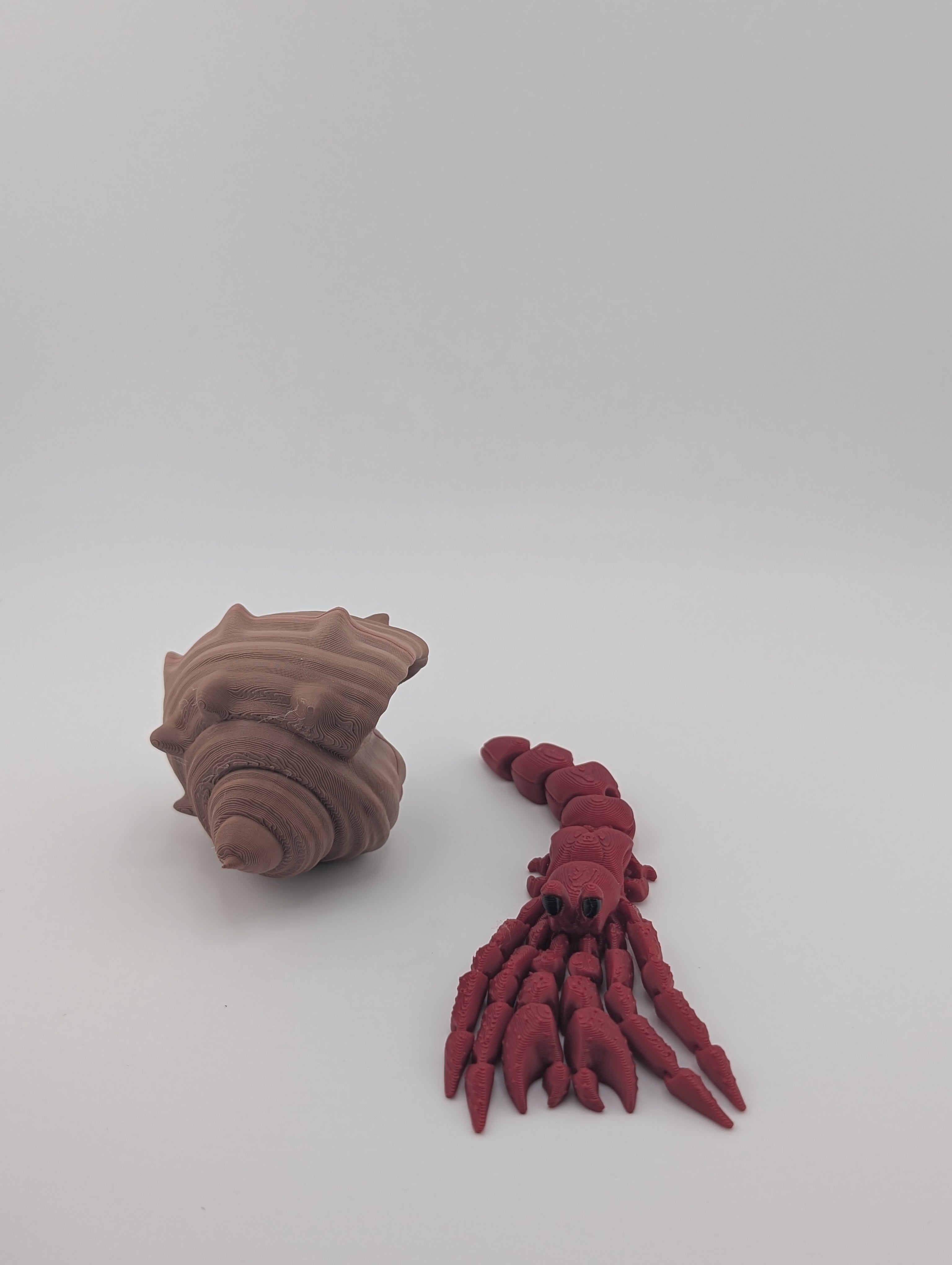 🦀🐚 Interactive Flexi Hermit Crabs! ✨ Mommy & Baby Sizes with Removable Shells 🌊🧡