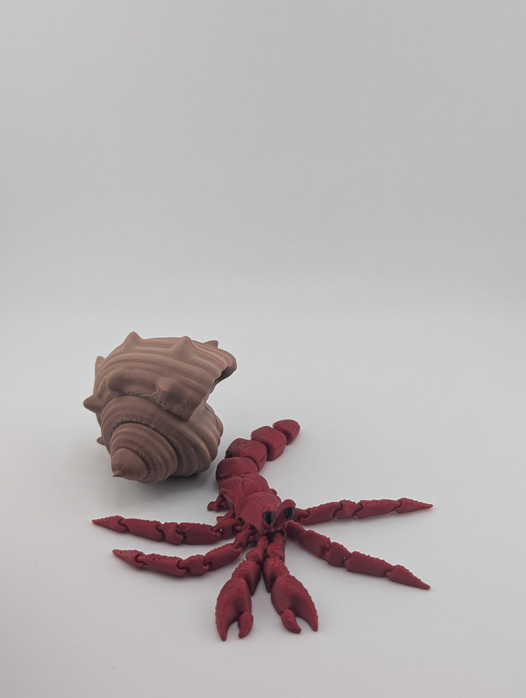 🦀🐚 Interactive Flexi Hermit Crabs! ✨ Mommy & Baby Sizes with Removable Shells 🌊🧡