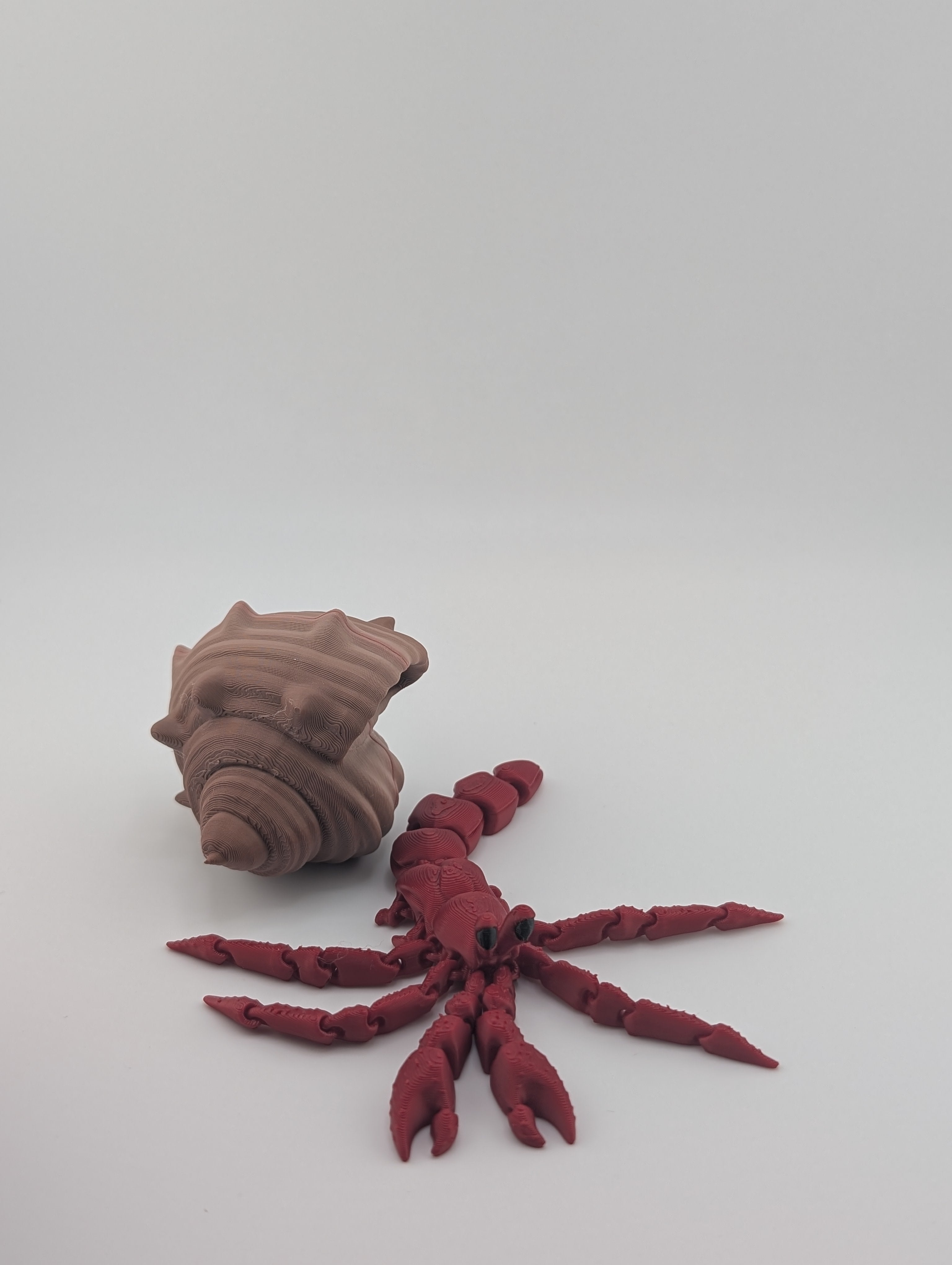 🦀🐚 Interactive Flexi Hermit Crabs! ✨ Mommy & Baby Sizes with Removable Shells 🌊🧡