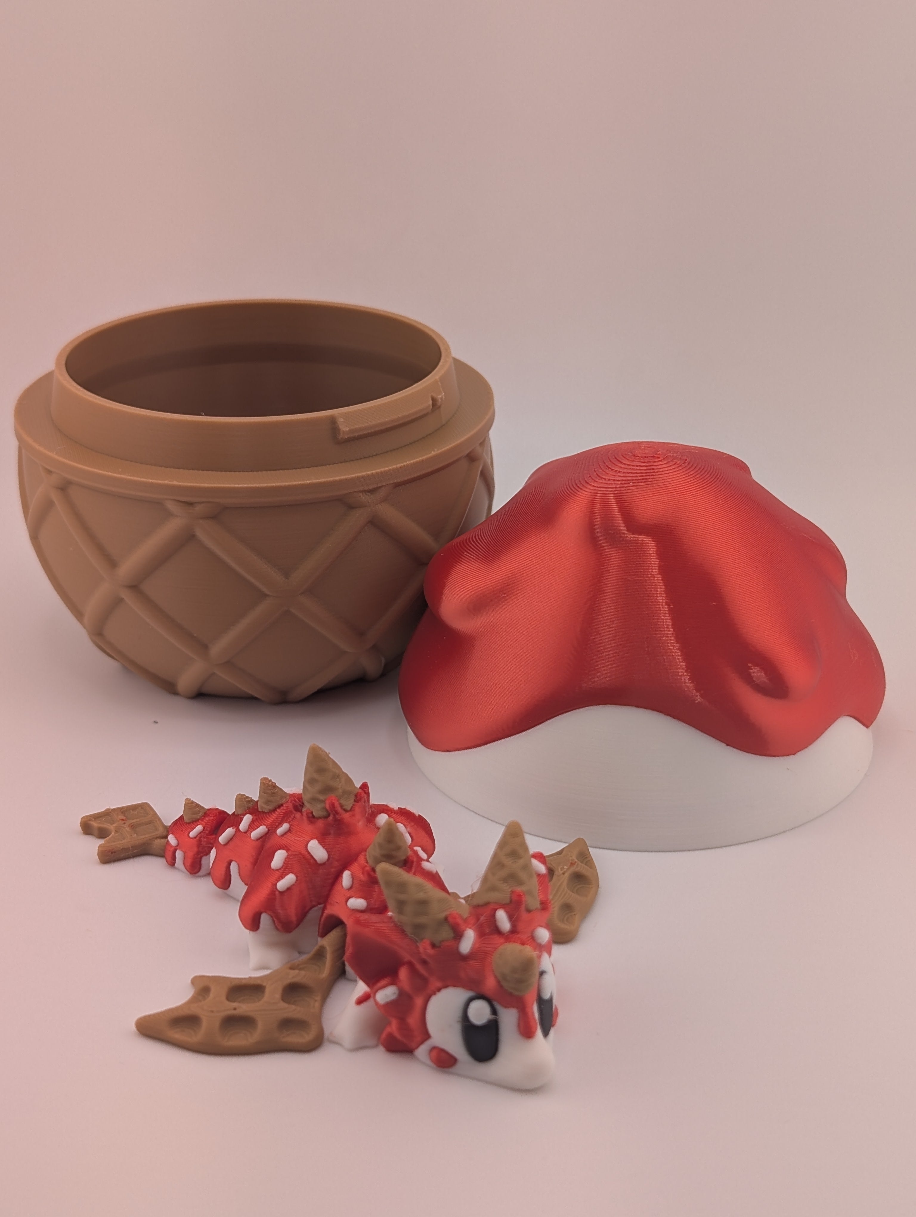 Waffle Cone Egg + Baby Flexi Dragon Set