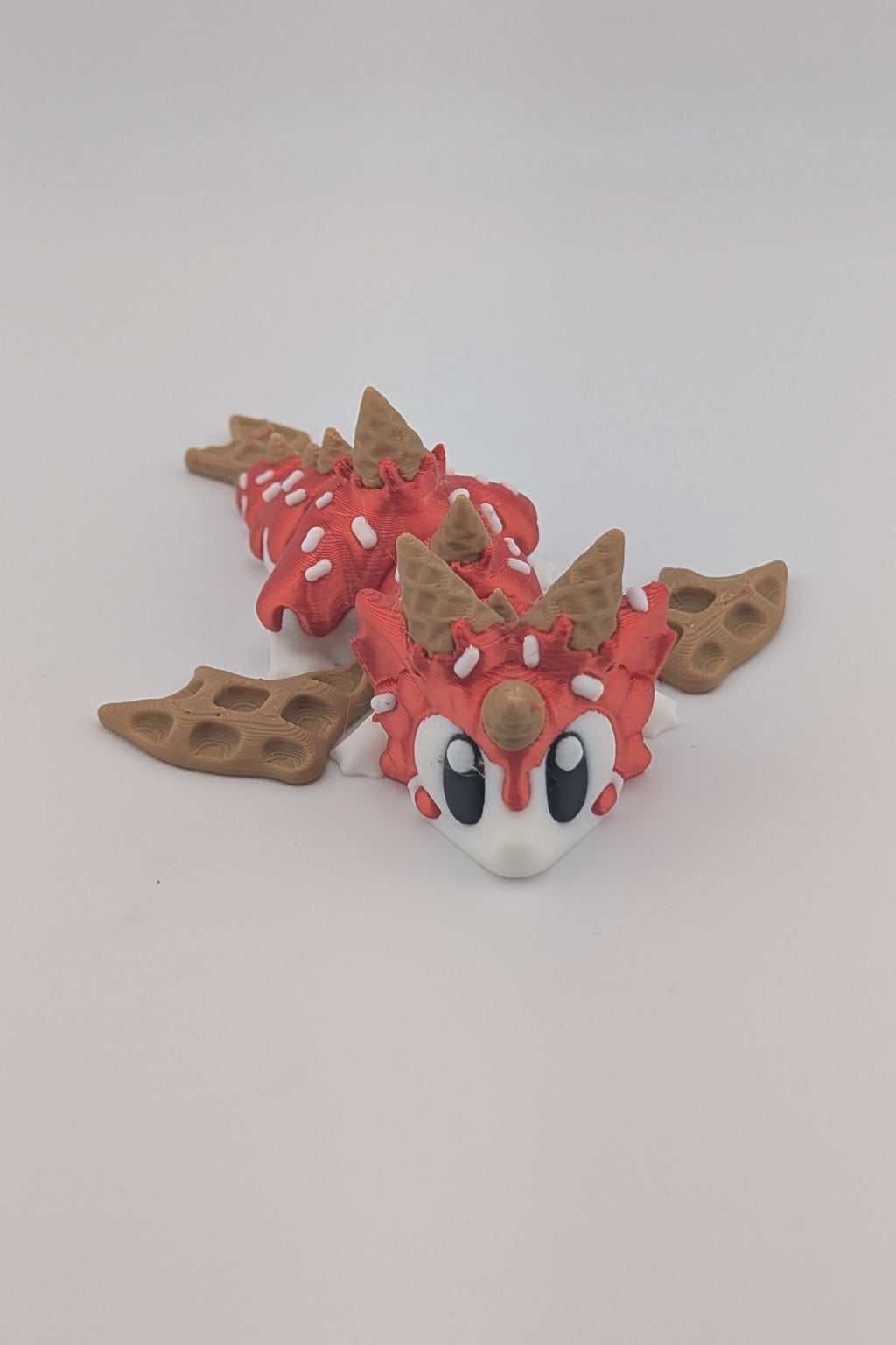 🍦🐉 Mini Waffle Cone Dragon! ✨ 4.25" Articulated Strawberry Sundae Fidget 🍓🥨