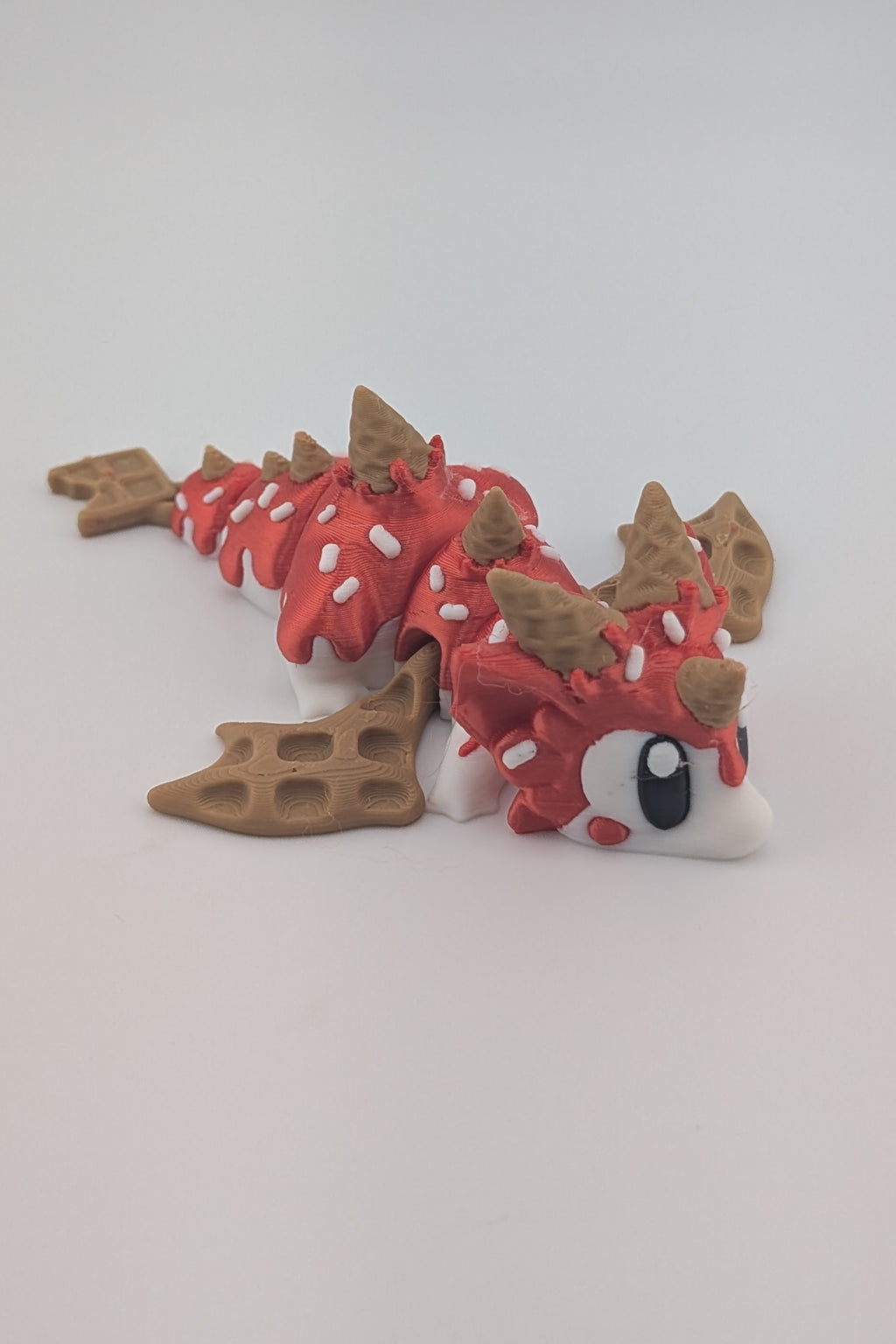 🍦🐉 Mini Waffle Cone Dragon! ✨ 4.25" Articulated Strawberry Sundae Fidget 🍓🥨