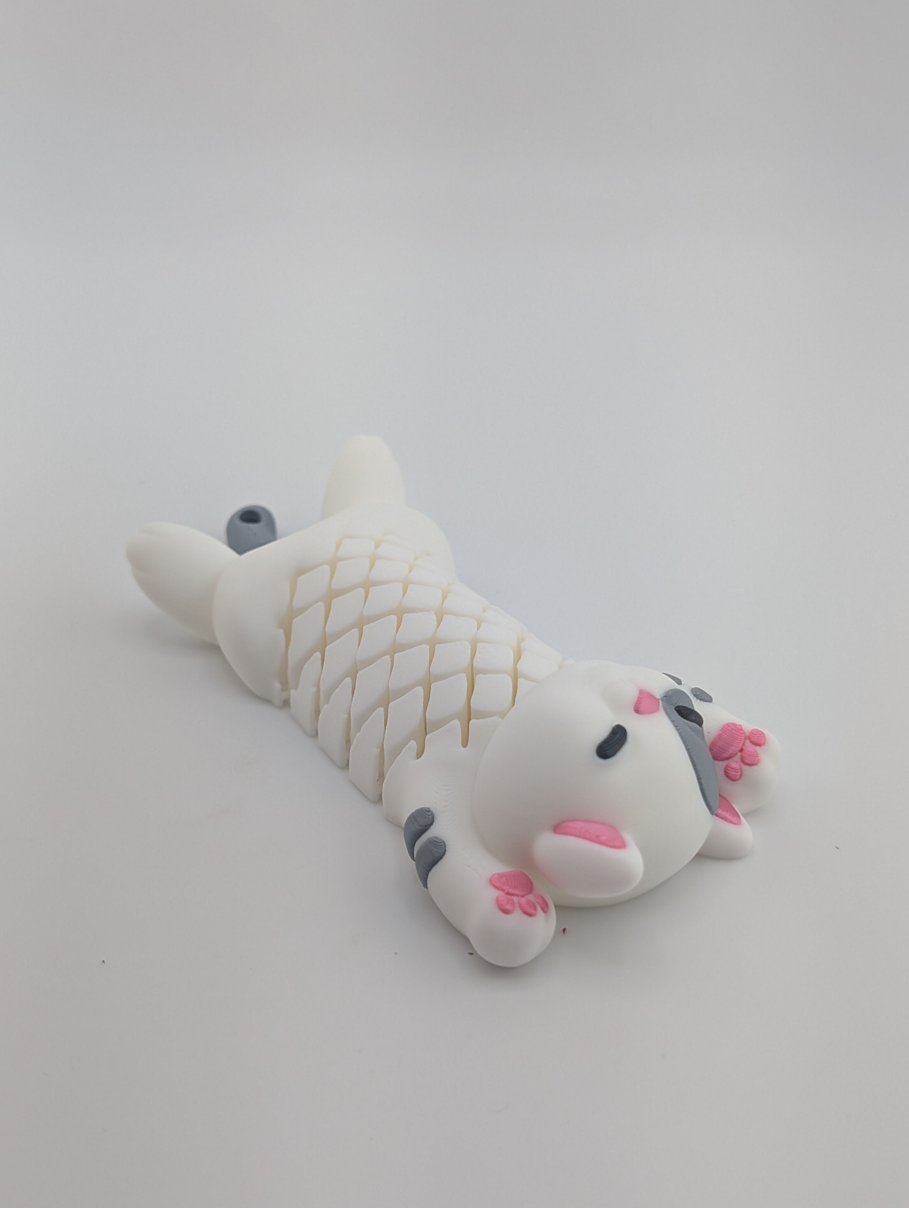 🐱✨ 4.1" Mesh-Flexi Cat | Articulated "Liquid-Slinky" Fidget Keychain 🐾🧶