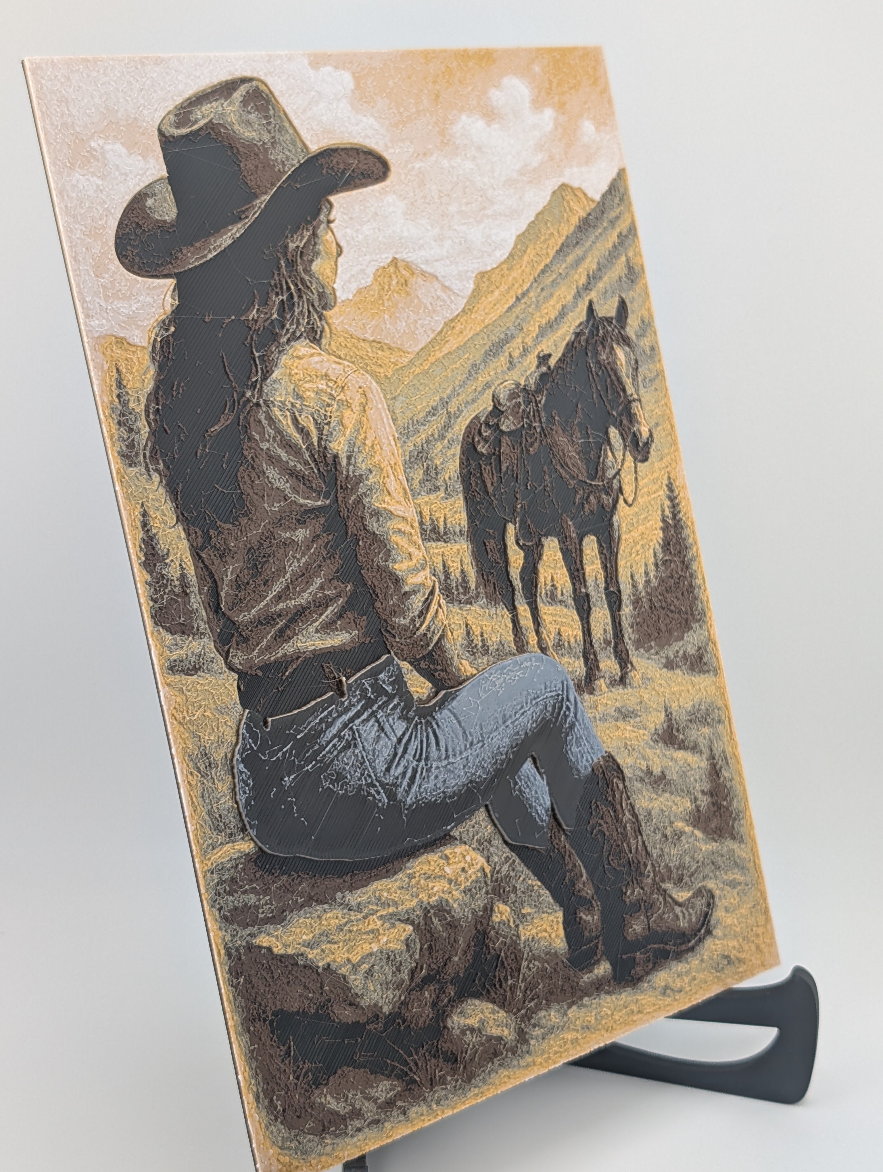 7‑Color Textured Cowgirl — Chroma Canvas Wall Art (160mm x 240mm)