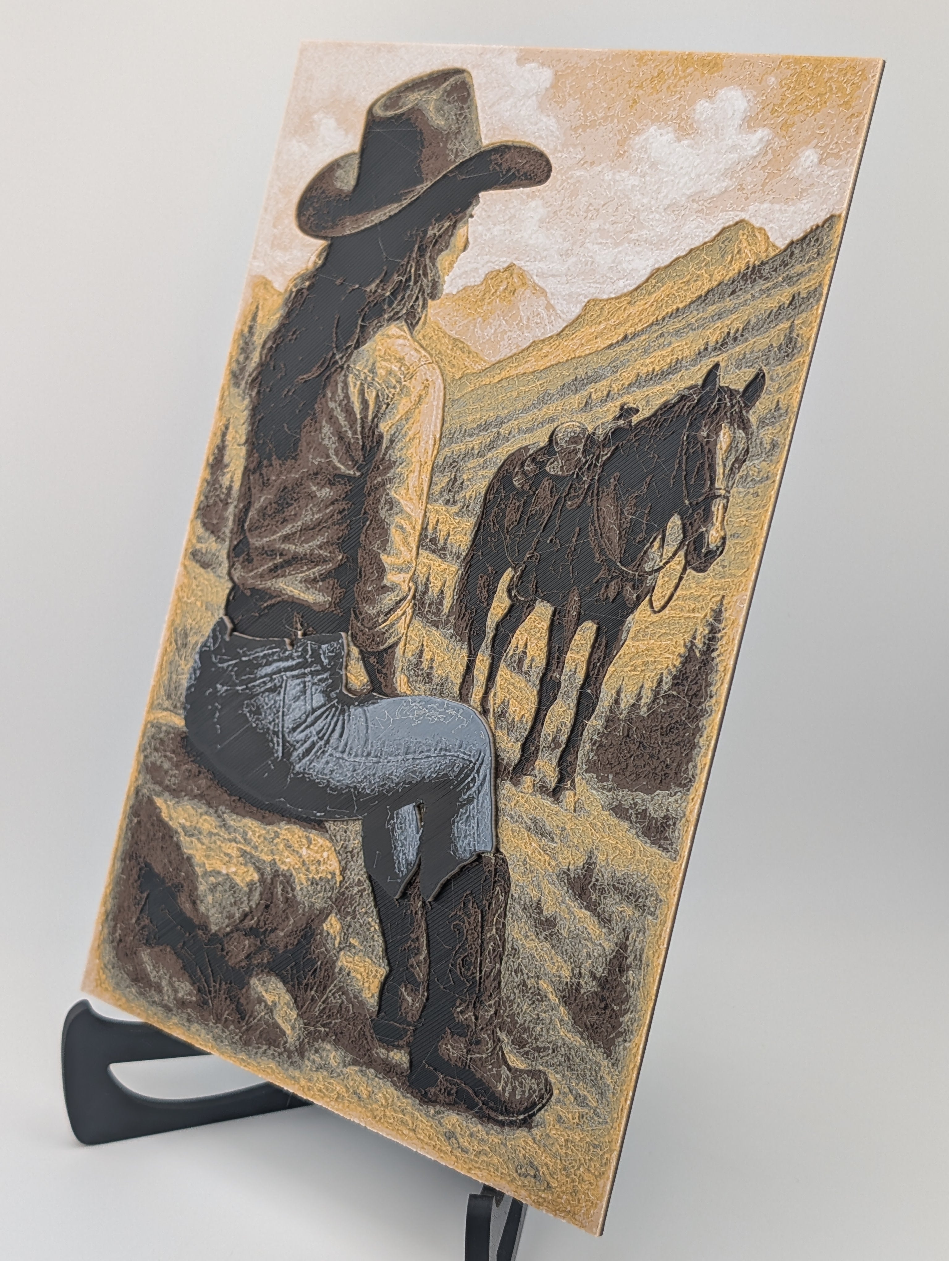 7‑Color Textured Cowgirl — Chroma Canvas Wall Art (160mm x 240mm)