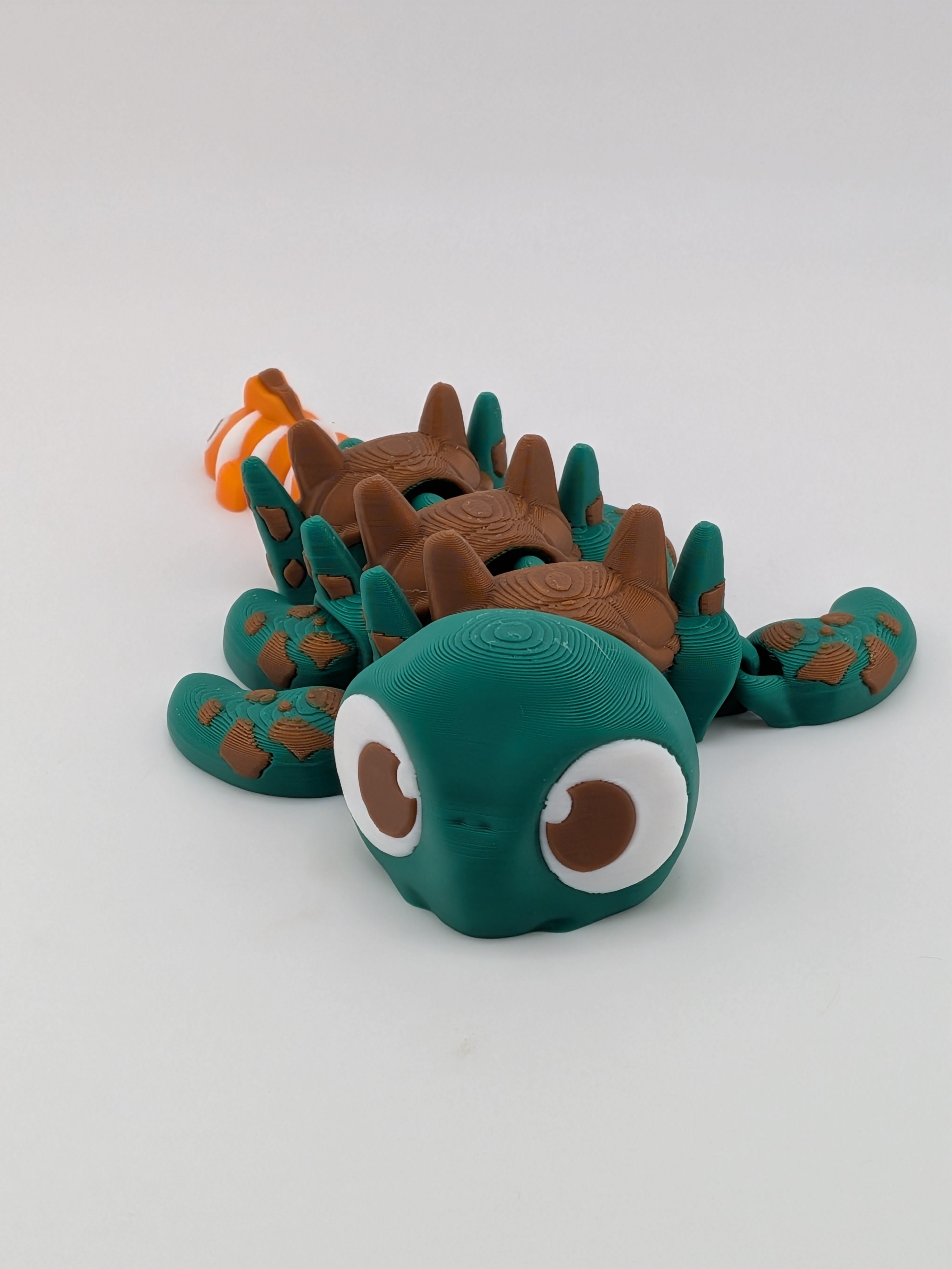 🐢🐉 Turtle-Dragon Flexi with Clownfish Tail! 🌊 Articulated Sensory Fidget Toy ✨🐟