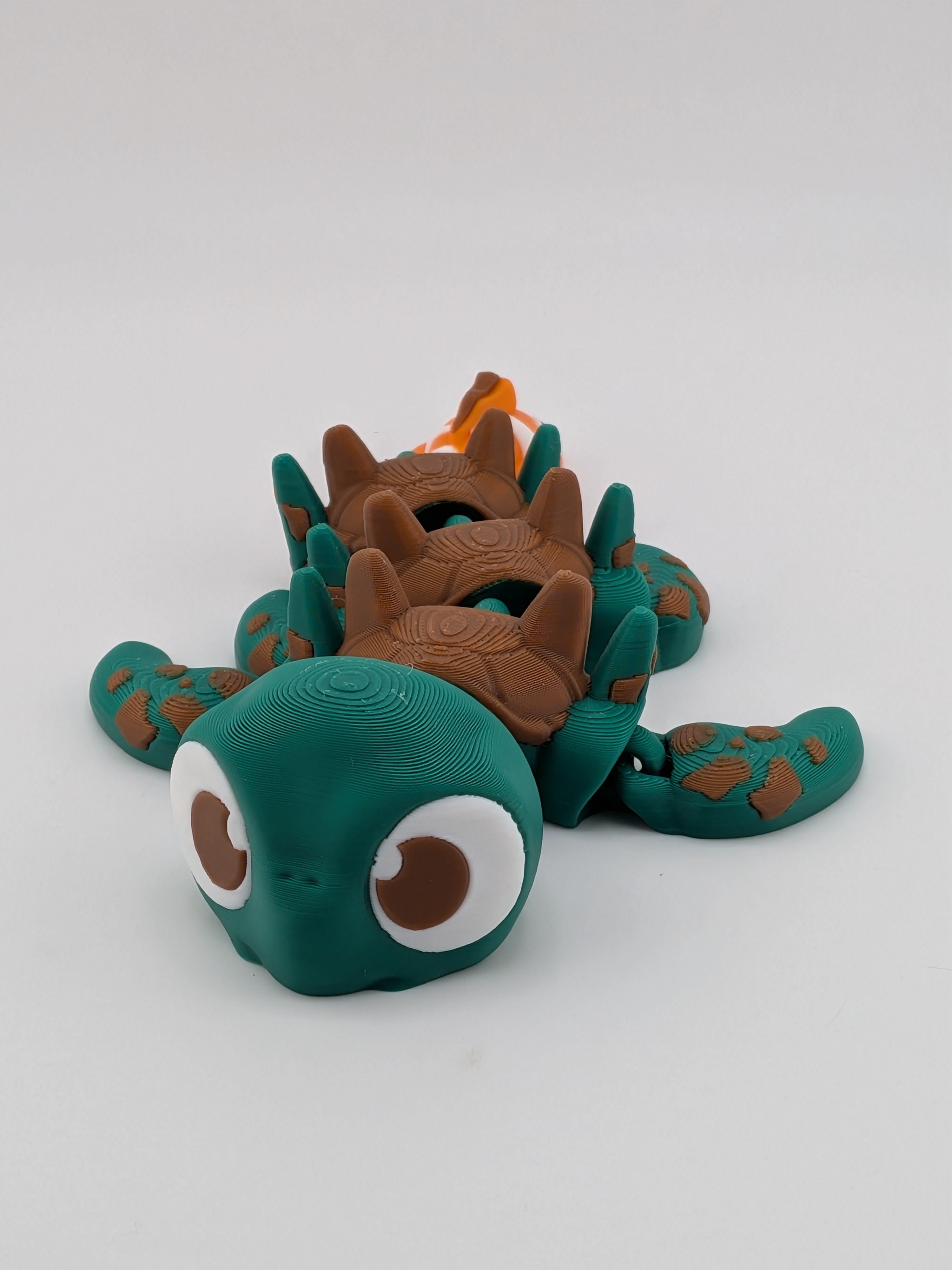 🐢🐉 Turtle-Dragon Flexi with Clownfish Tail! 🌊 Articulated Sensory Fidget Toy ✨🐟