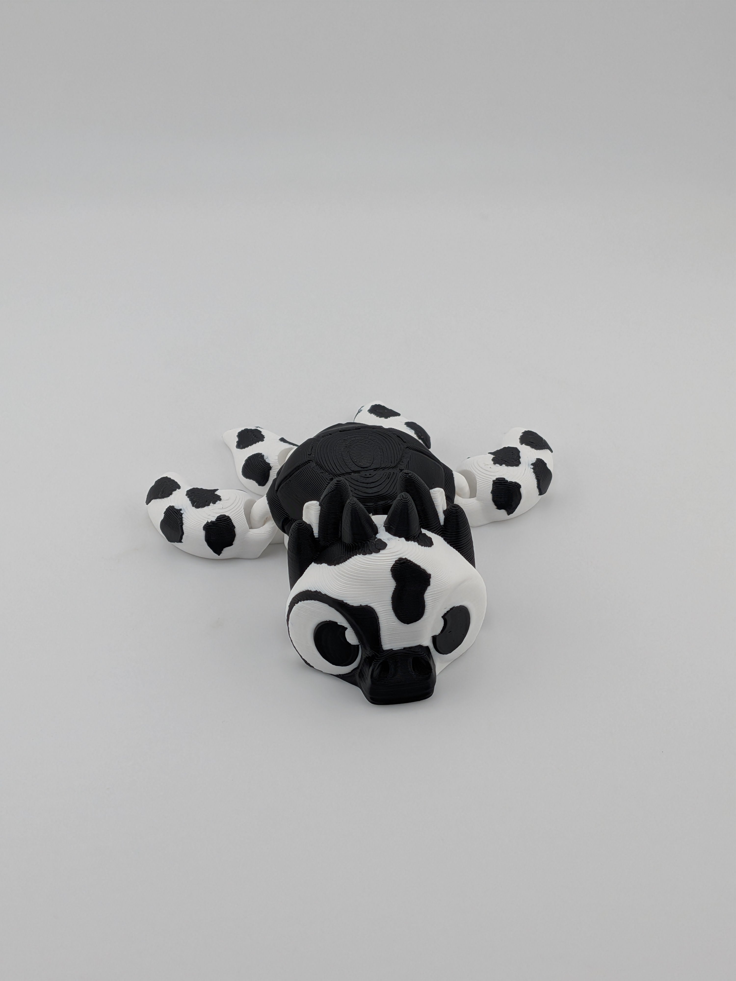 🐄🐢 The Moo-Turtle Flexi! 🥛 3.5" Articulated Spotted Cow-Turtle Fidget ✨🌾