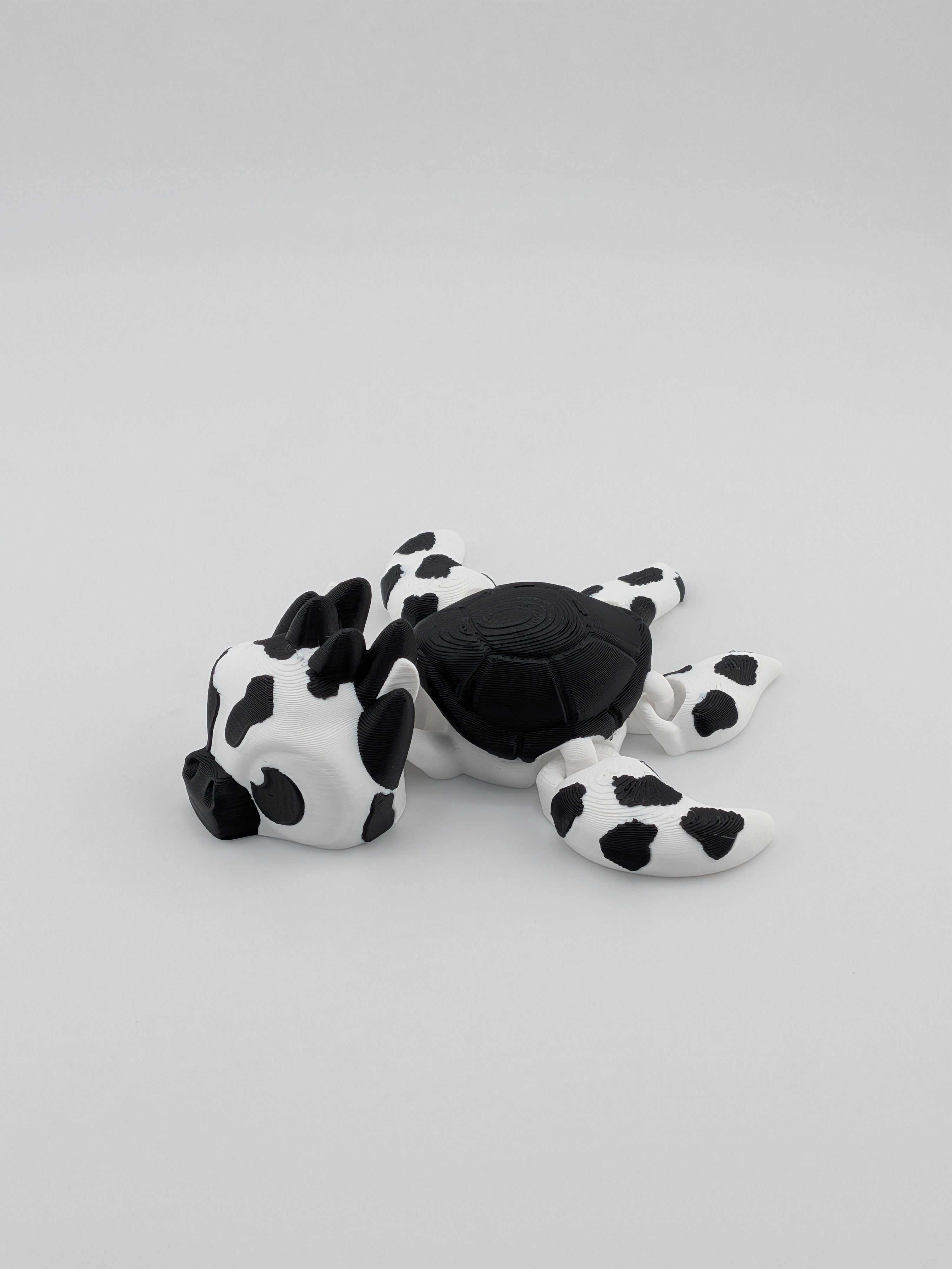 🐄🐢 The Moo-Turtle Flexi! 🥛 3.5" Articulated Spotted Cow-Turtle Fidget ✨🌾