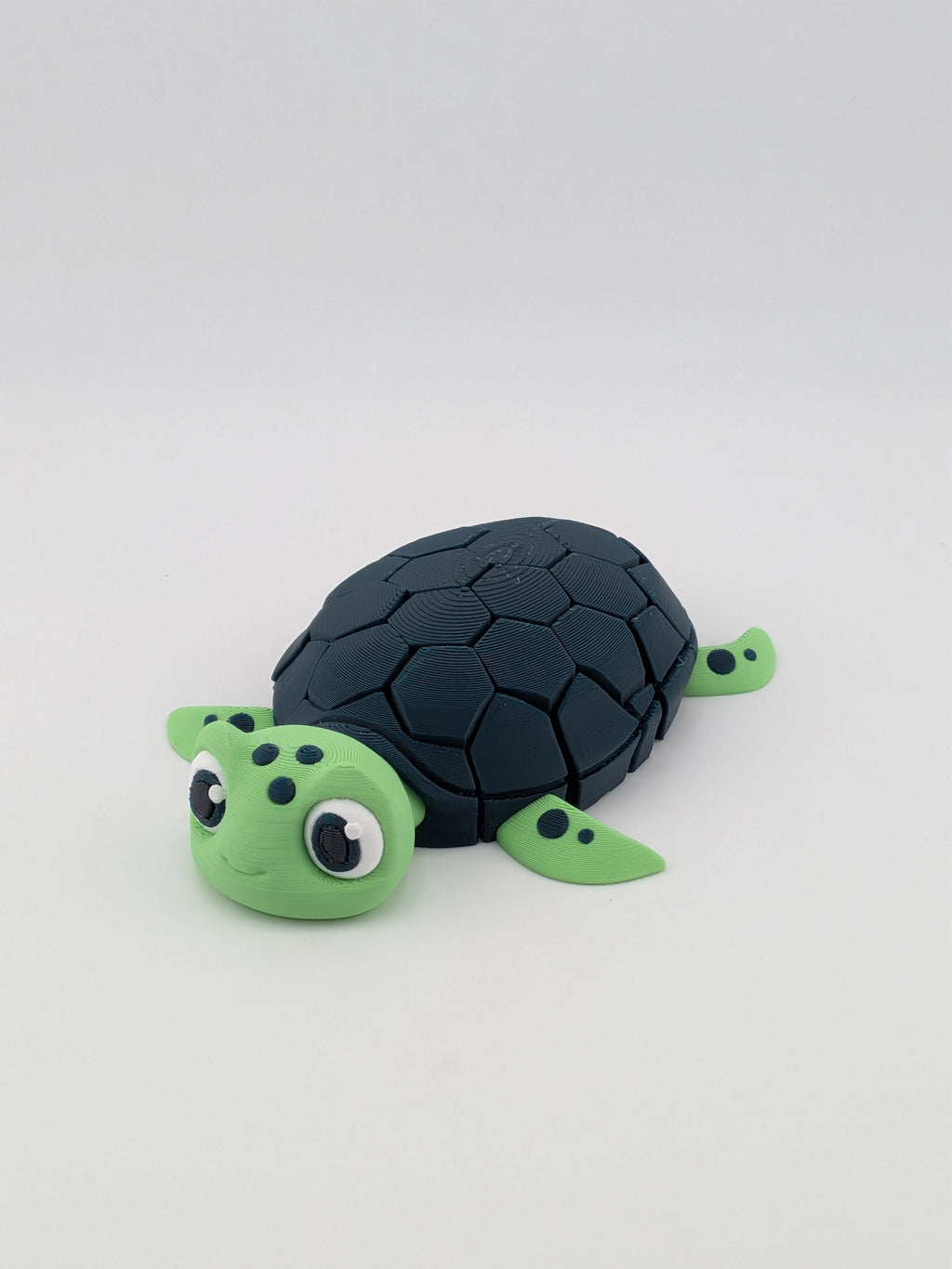 🐢🌿 Deep Green Hex-Mesh Flexi Turtle! 🛡️ Articulated 3D Printed Sea Turtle Fidget ✨🌊