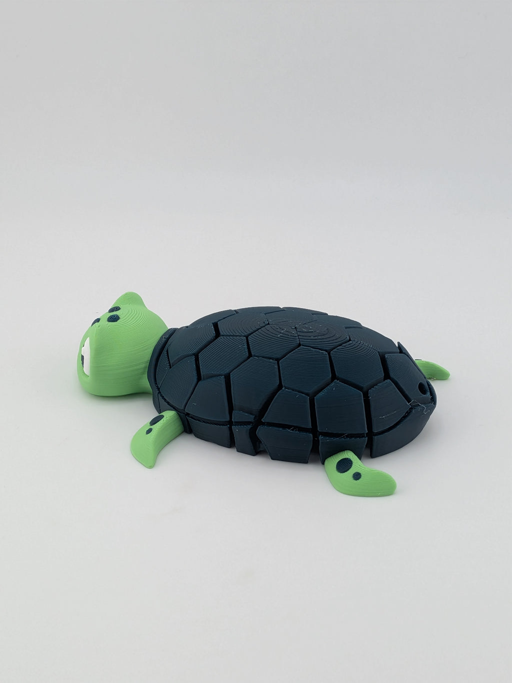 🐢🌿 Deep Green Hex-Mesh Flexi Turtle! 🛡️ Articulated 3D Printed Sea Turtle Fidget ✨🌊