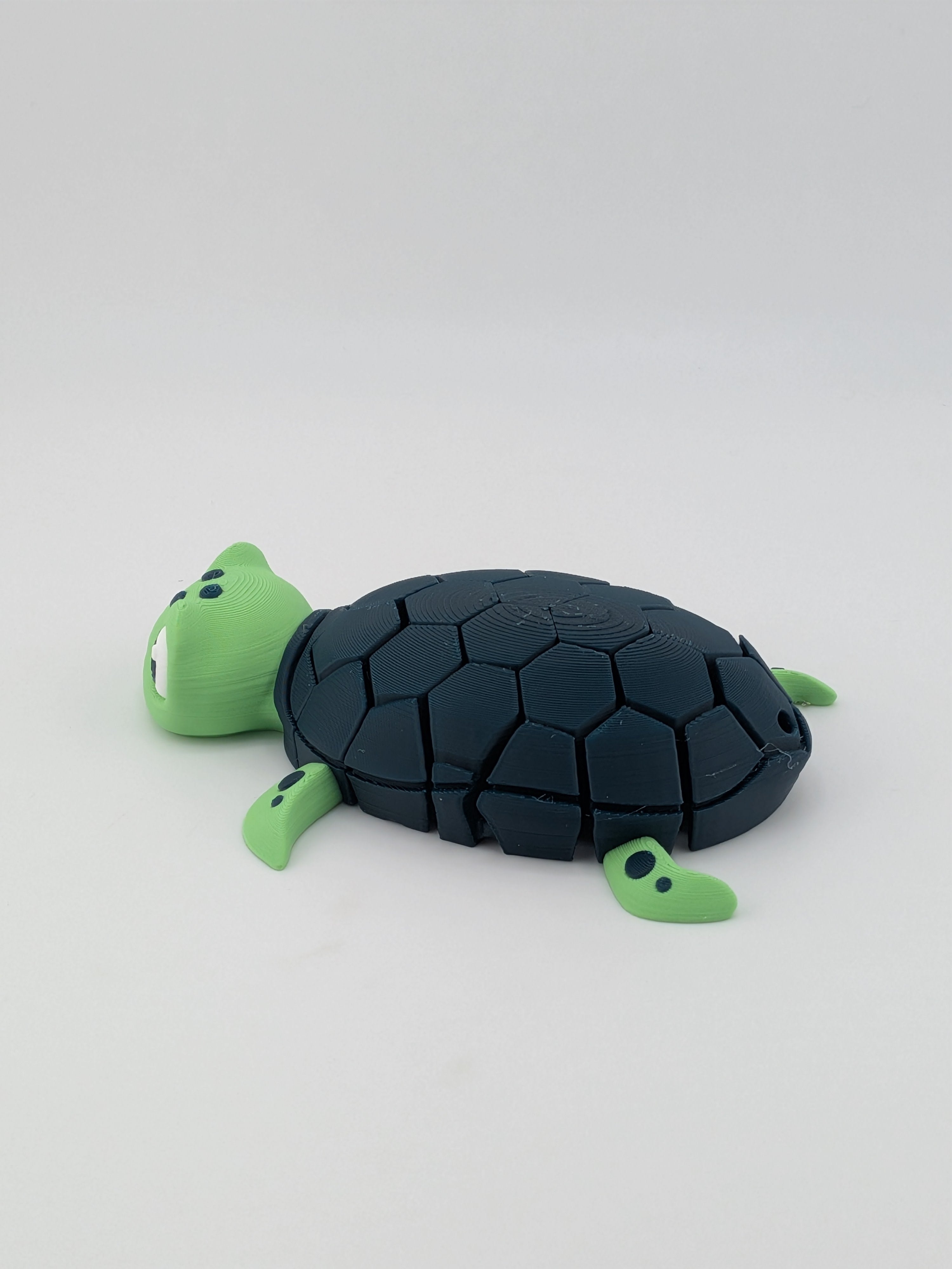 🐢🌿 Deep Green Hex-Mesh Flexi Turtle! 🛡️ Articulated 3D Printed Sea Turtle Fidget ✨🌊