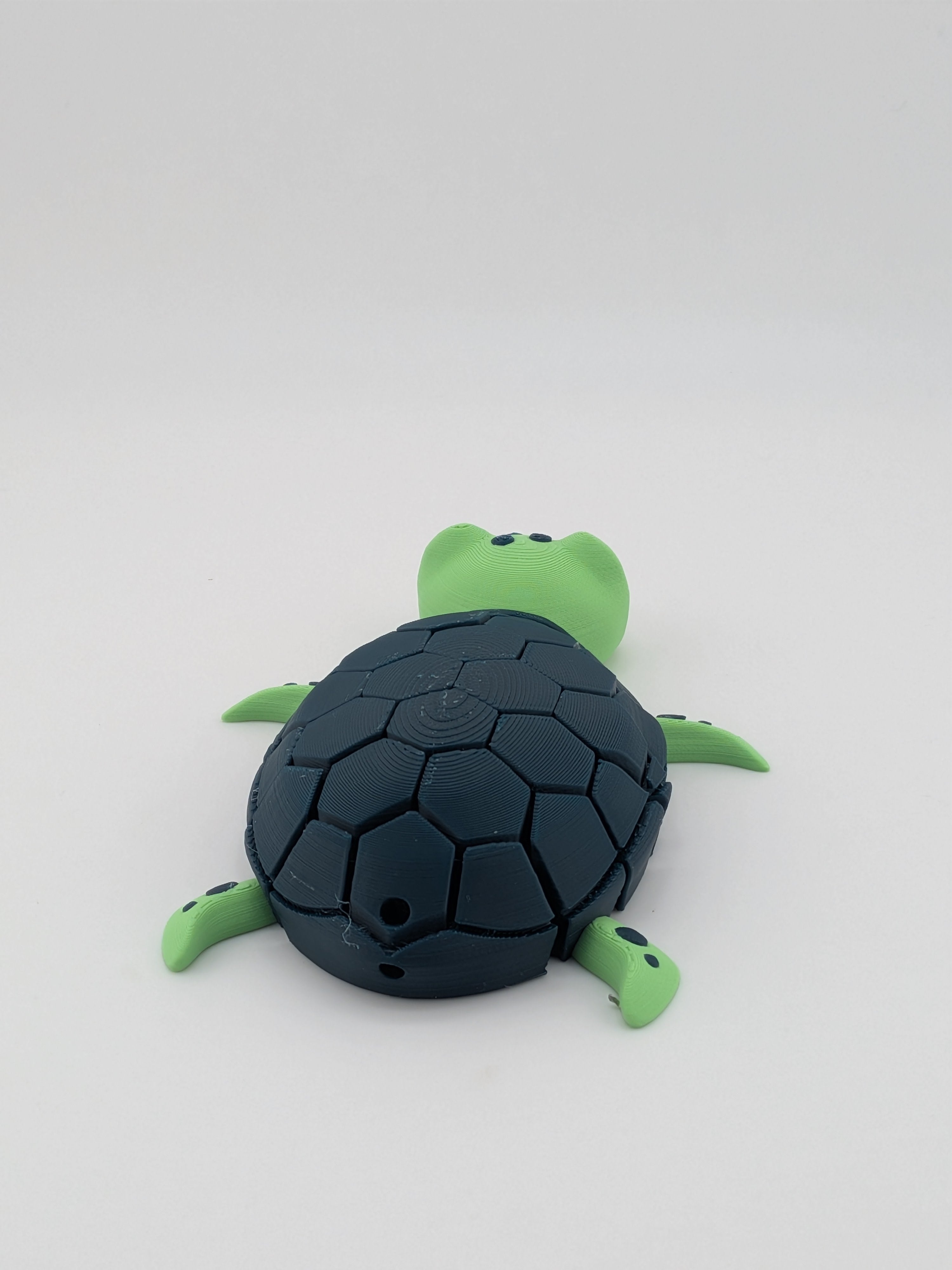 🐢🌿 Deep Green Hex-Mesh Flexi Turtle! 🛡️ Articulated 3D Printed Sea Turtle Fidget ✨🌊