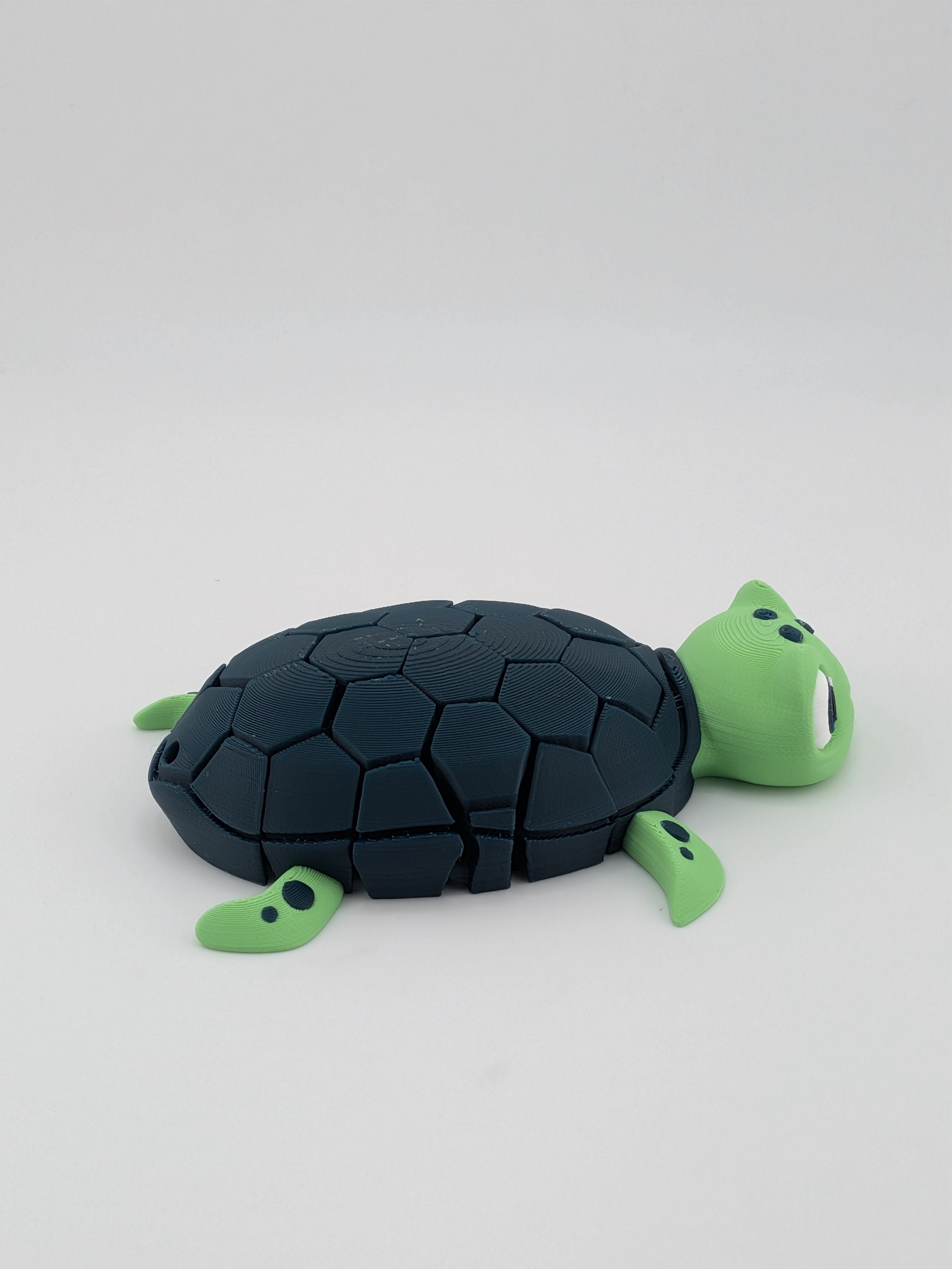 🐢🌿 Deep Green Hex-Mesh Flexi Turtle! 🛡️ Articulated 3D Printed Sea Turtle Fidget ✨🌊
