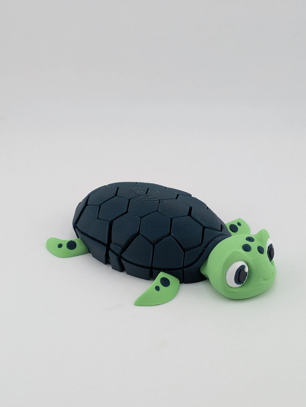 🐢🌿 Deep Green Hex-Mesh Flexi Turtle! 🛡️ Articulated 3D Printed Sea Turtle Fidget ✨🌊