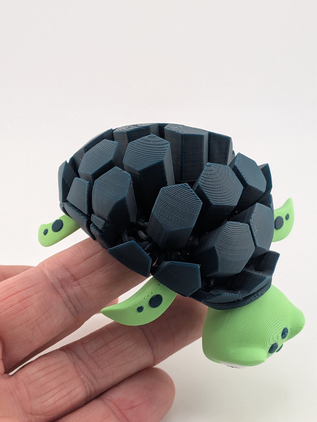 🐢🌿 Deep Green Hex-Mesh Flexi Turtle! 🛡️ Articulated 3D Printed Sea Turtle Fidget ✨🌊