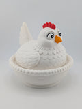 🐔🧺 The Mother Hen Nest Bundle! 🥚 5.5" Bowl with 3 Mini Flexi Chicks ✨🐥