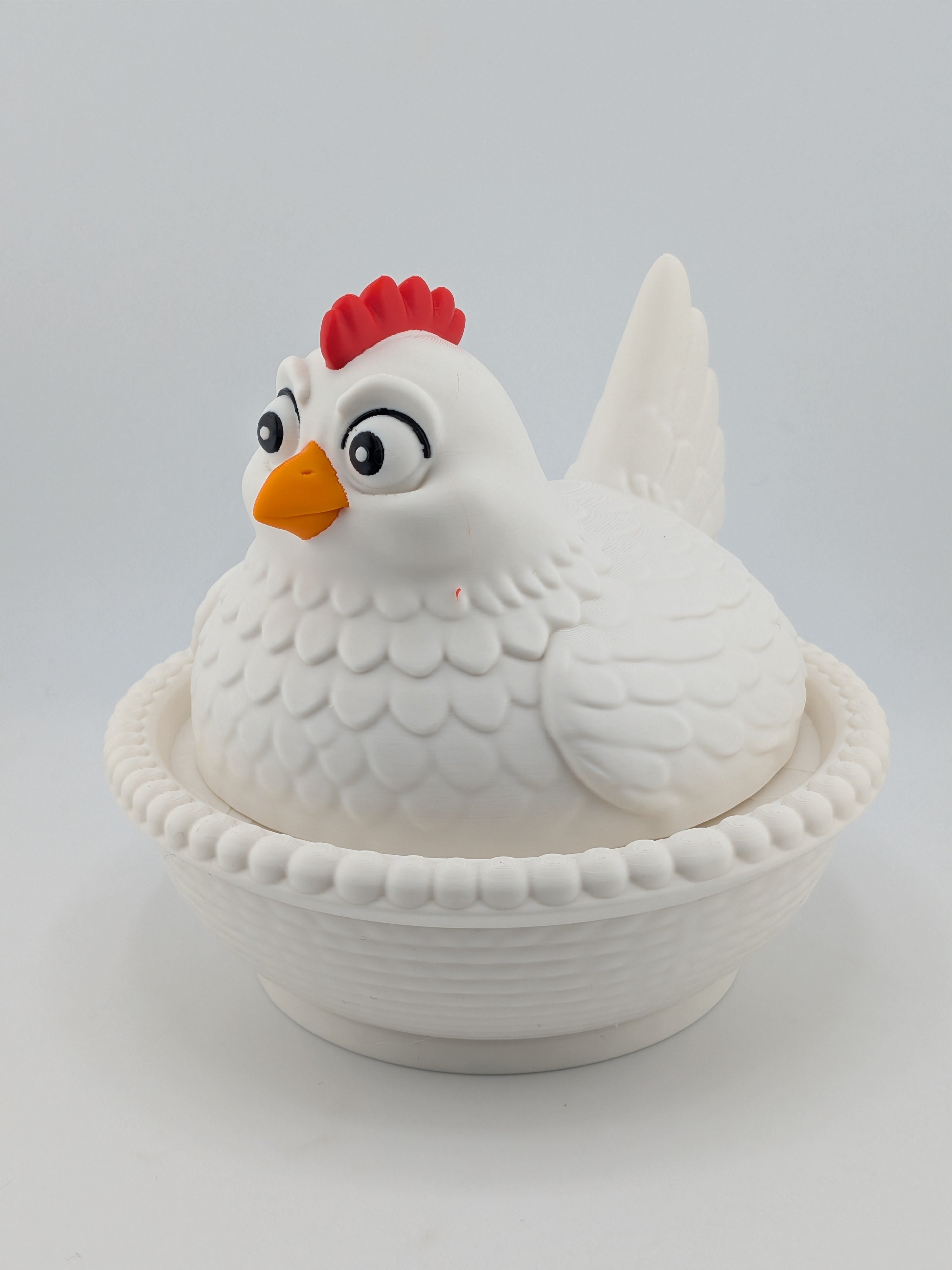 🐔🧺 The Mother Hen Nest Bundle! 🥚 5.5" Bowl with 3 Mini Flexi Chicks ✨🐥