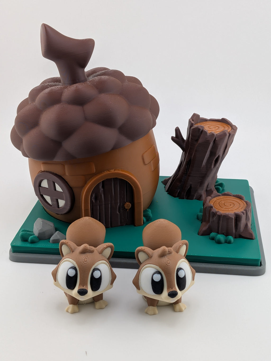 🐿️🏠 Spring Acorn Squirrel Habitat! 🌿 5-Piece Woodland Playset & Desk Decor ✨🌰
