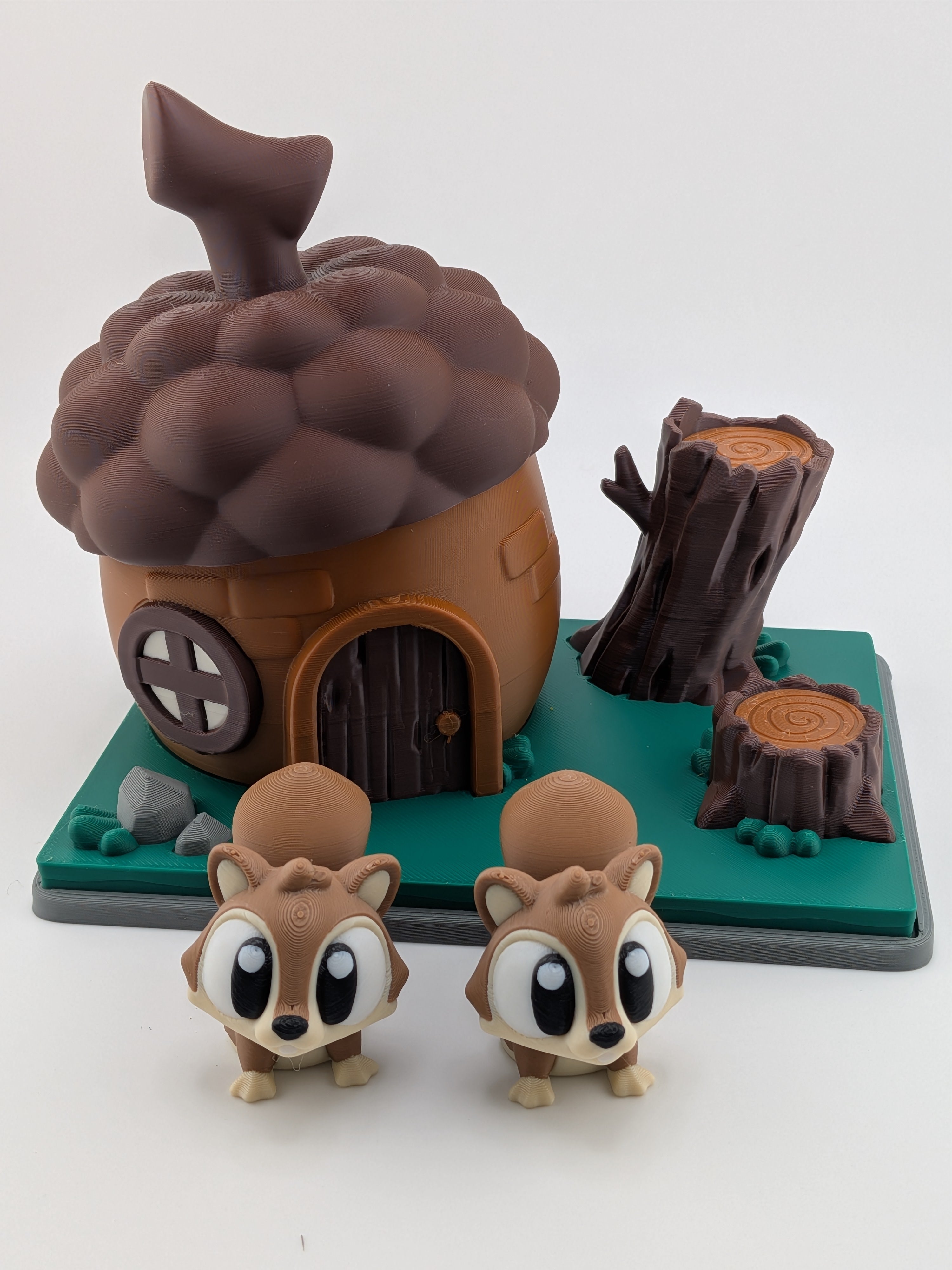 🐿️🏠 Spring Acorn Squirrel Habitat! 🌿 5-Piece Woodland Playset & Desk Decor ✨🌰