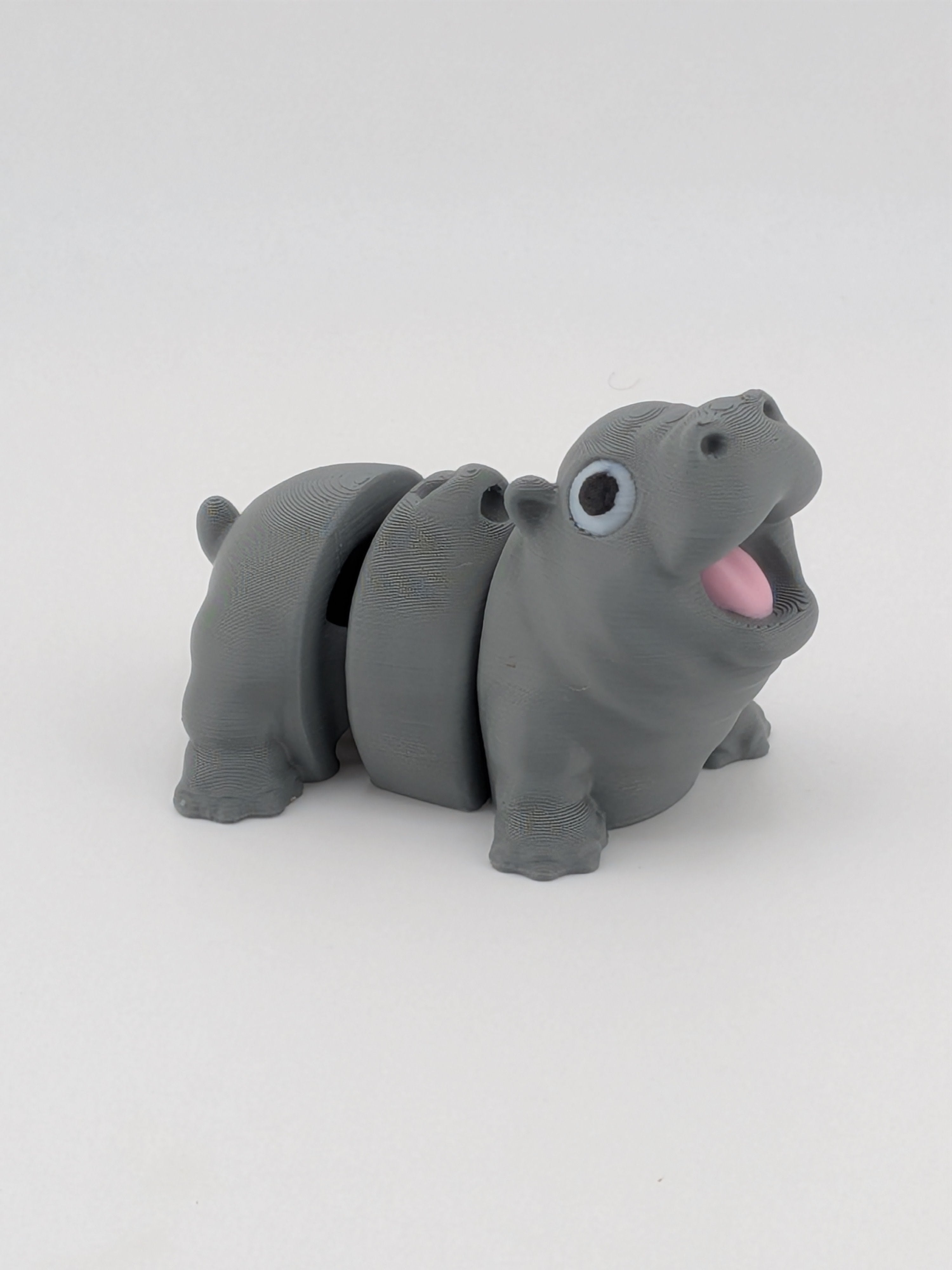 🦛✨ Mini Flexi Hippo Keychain! 🤏 2.4" Articulated "Water Horse" Pocket Buddy 🌊🥨