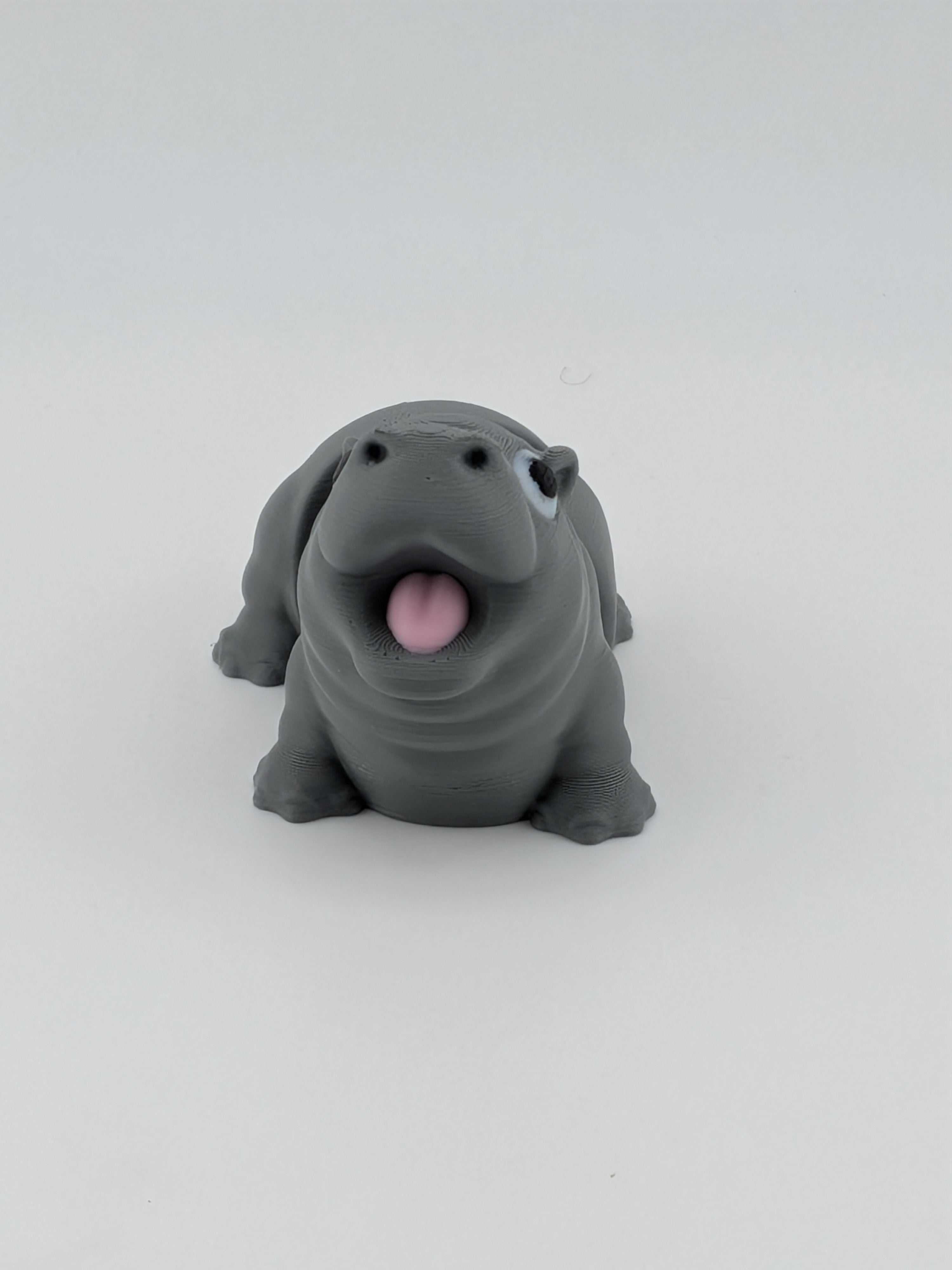 🦛✨ Mini Flexi Hippo Keychain! 🤏 2.4" Articulated "Water Horse" Pocket Buddy 🌊🥨