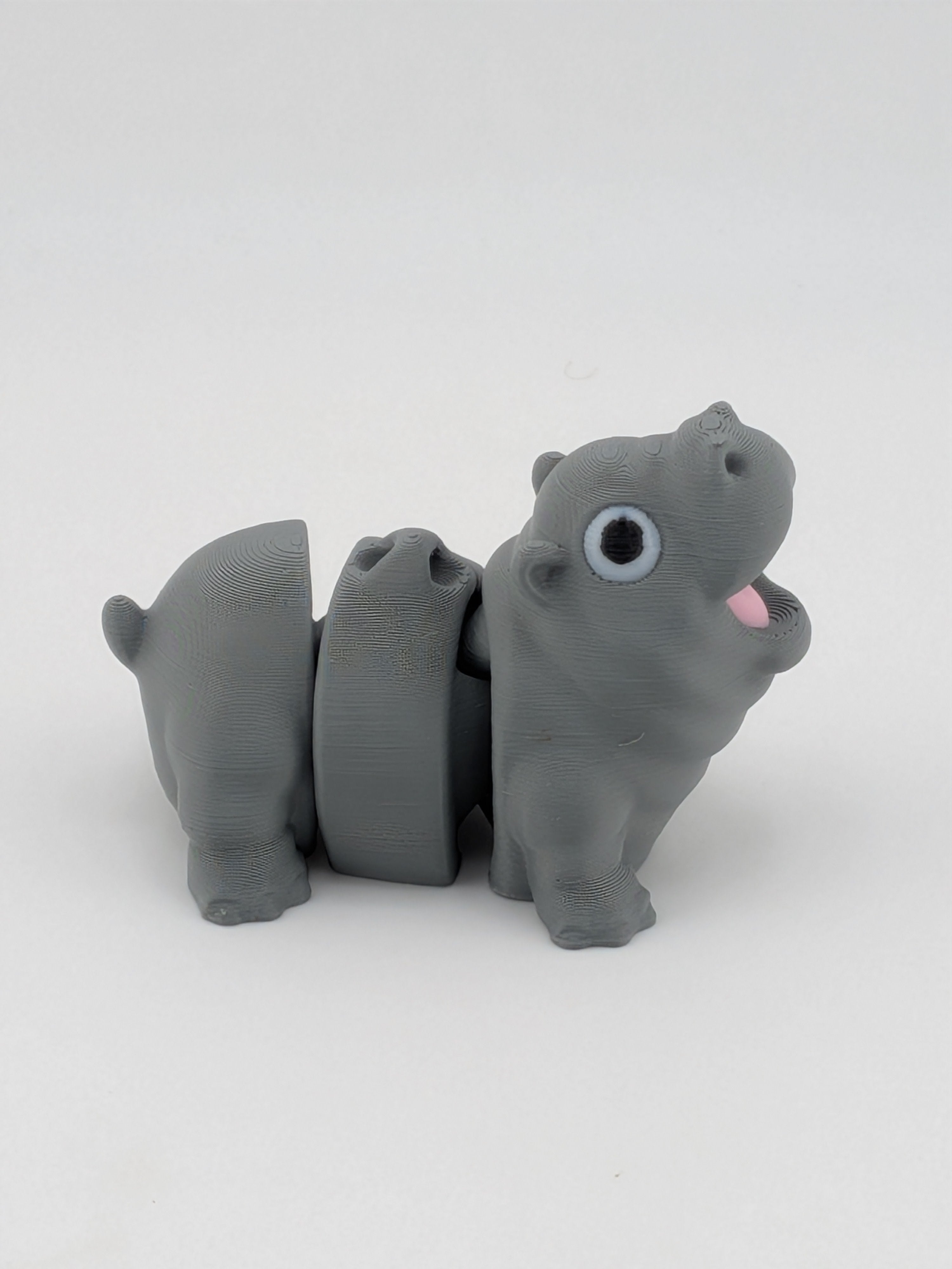 🦛✨ Mini Flexi Hippo Keychain! 🤏 2.4" Articulated "Water Horse" Pocket Buddy 🌊🥨