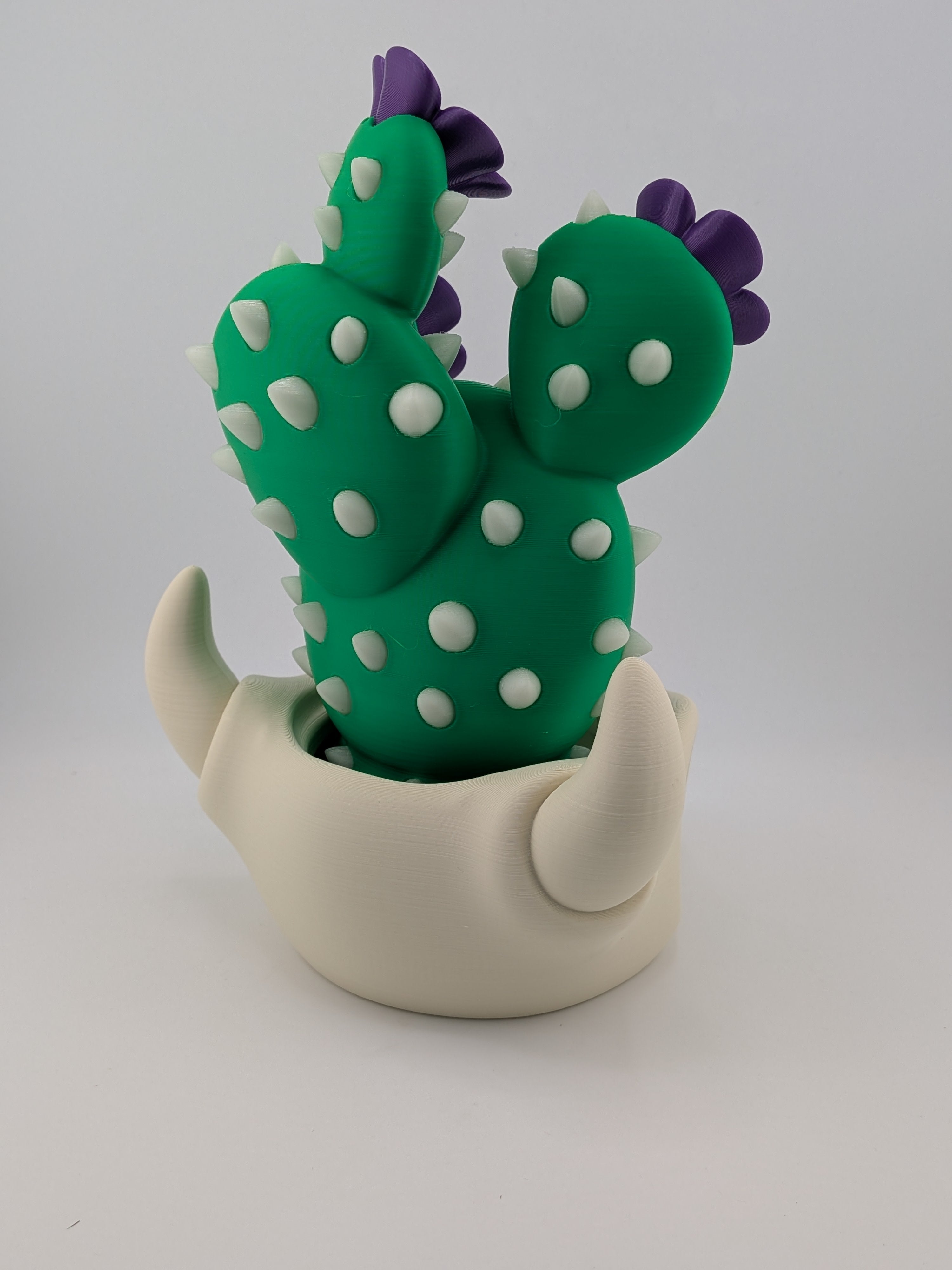 🌵💀 Expressive Bloblab Cactus! ✨ 8.12" Articulated Trio-Bloom & Skull Pot Set 🌸👀