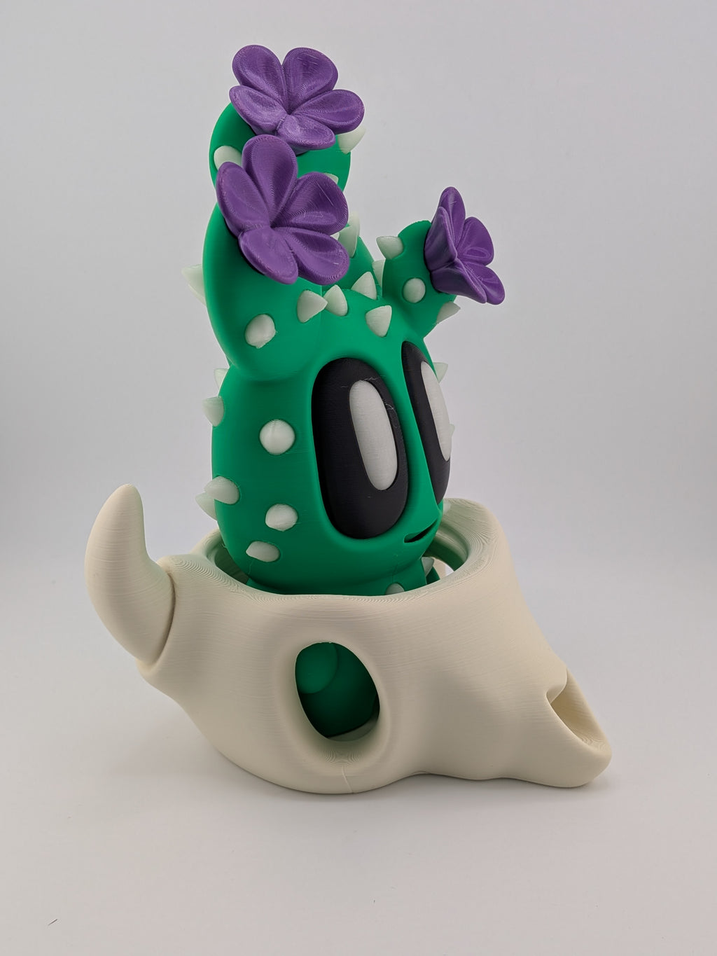 🌵💀 Expressive Bloblab Cactus! ✨ 8.12" Articulated Trio-Bloom & Skull Pot Set 🌸👀