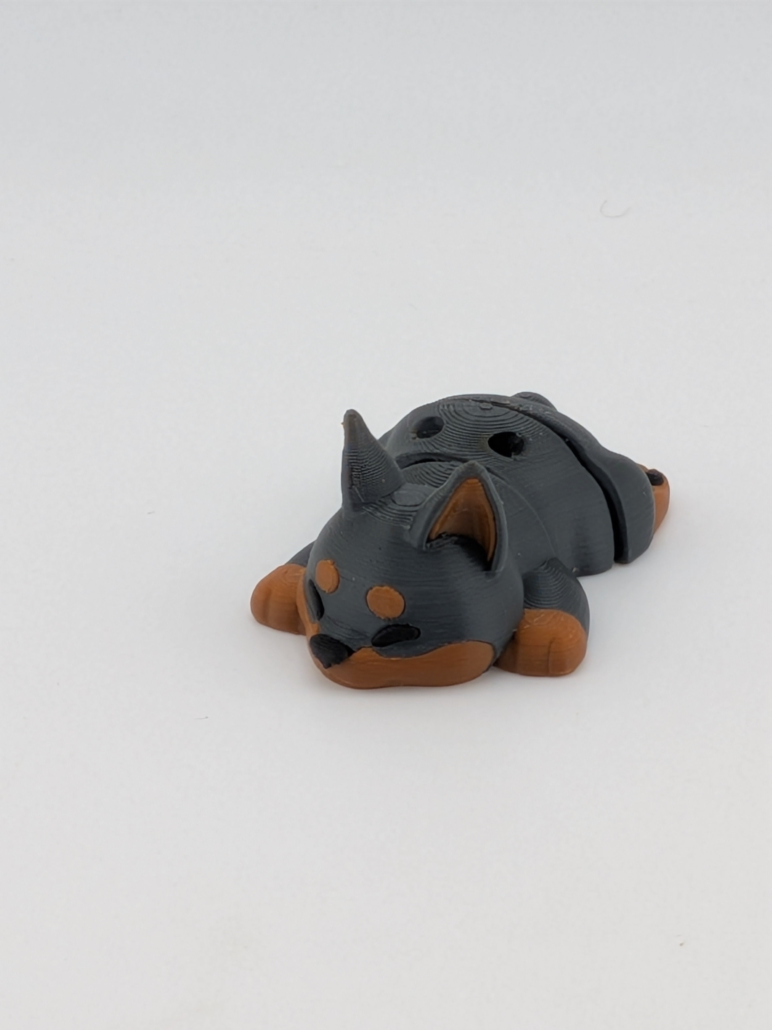 🐕✨ Mini Flexi Doberman Puppy! 🤏 1.8" Articulated Dog Keychain Buddy 🦴🥨