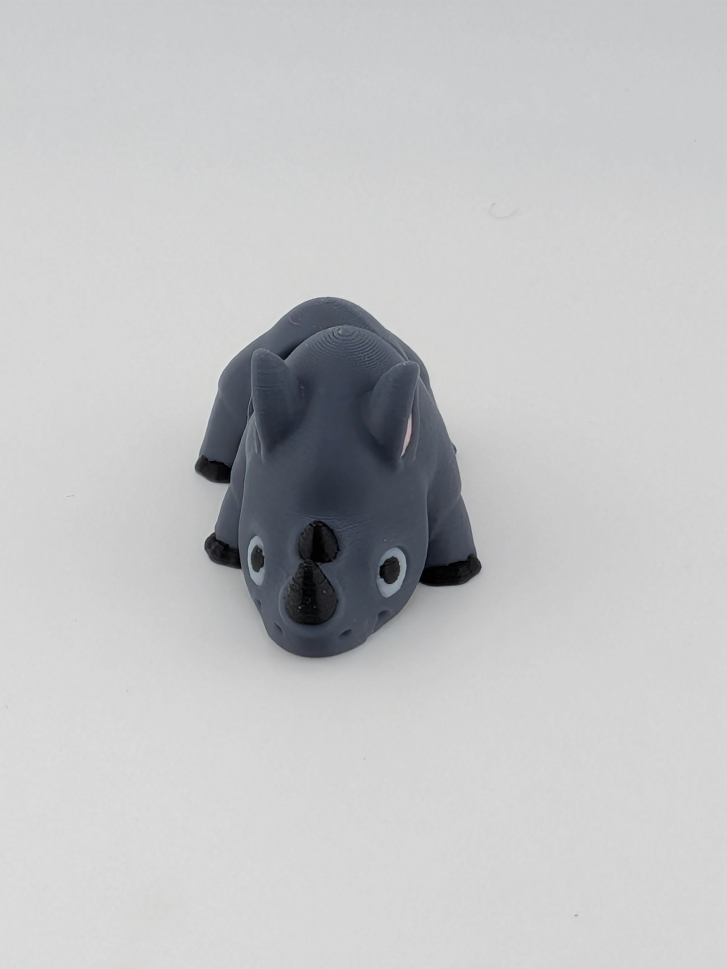 🦏✨ Mini Flexi Rhino Keychain Buddy! 🤏 2.5" Articulated "Crash" Pocket Fidget 🌍🥨