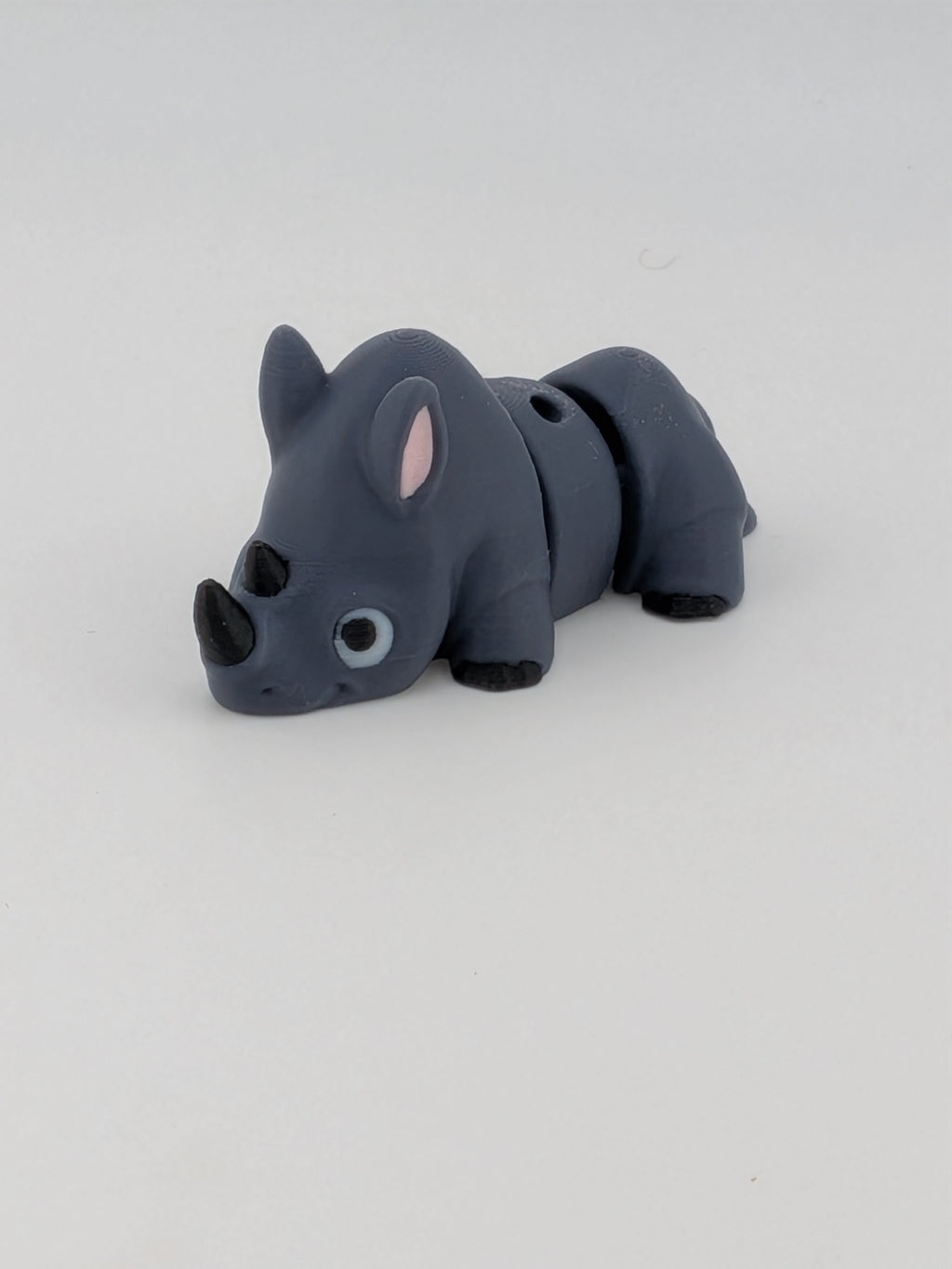 🦏✨ Mini Flexi Rhino Keychain Buddy! 🤏 2.5" Articulated "Crash" Pocket Fidget 🌍🥨