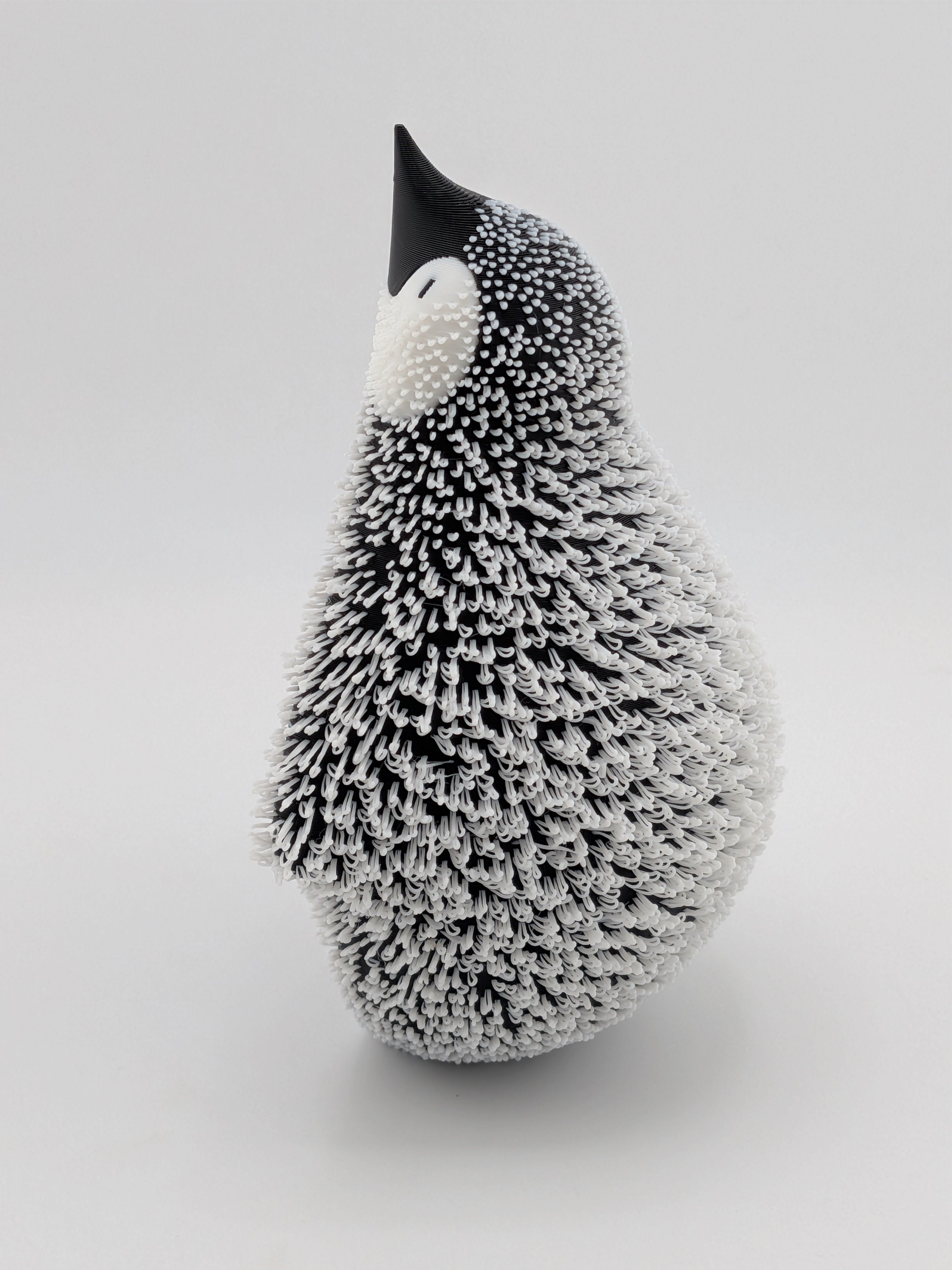 🐧❄️ Shaggy Little Penguin ✨ "Fluffy" 3D Printed Emperor Chick Desk Pet 🧊🐧