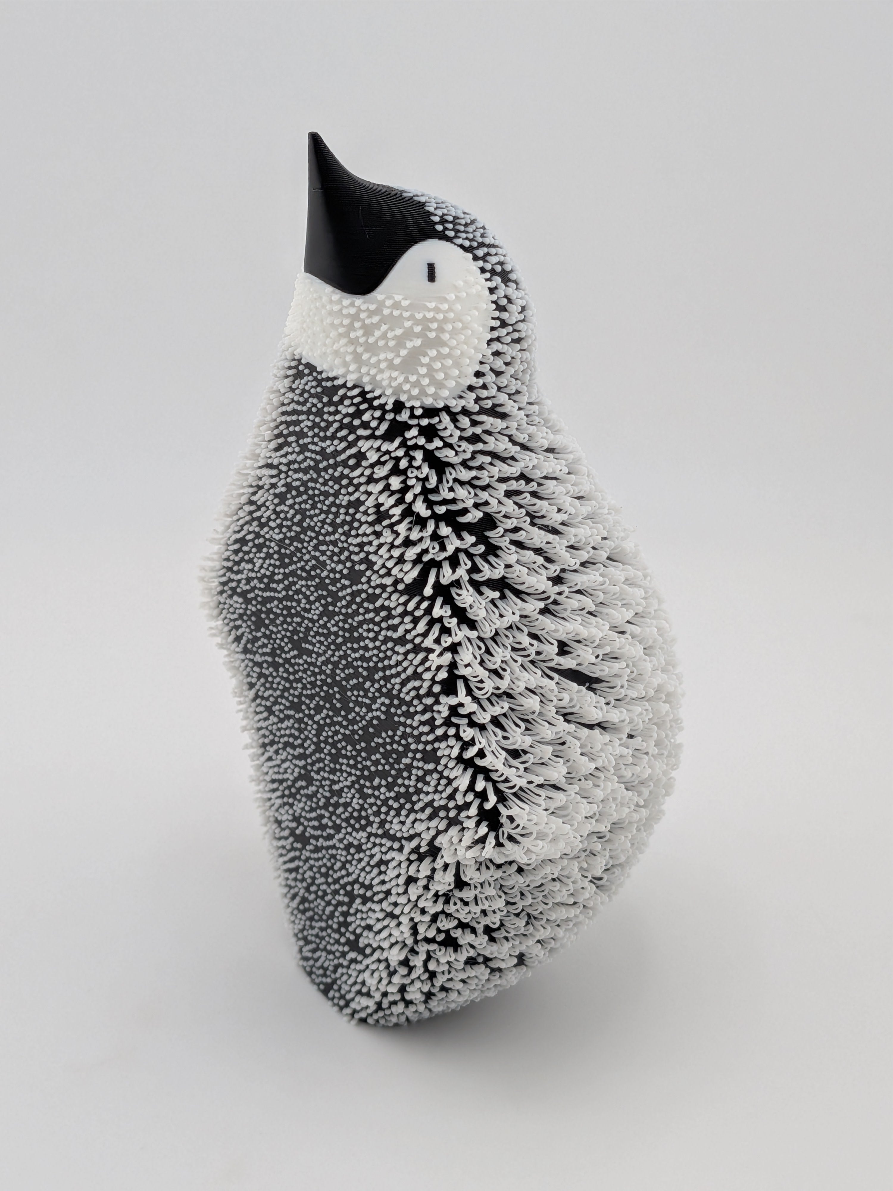 🐧❄️ Shaggy Little Penguin ✨ "Fluffy" 3D Printed Emperor Chick Desk Pet 🧊🐧