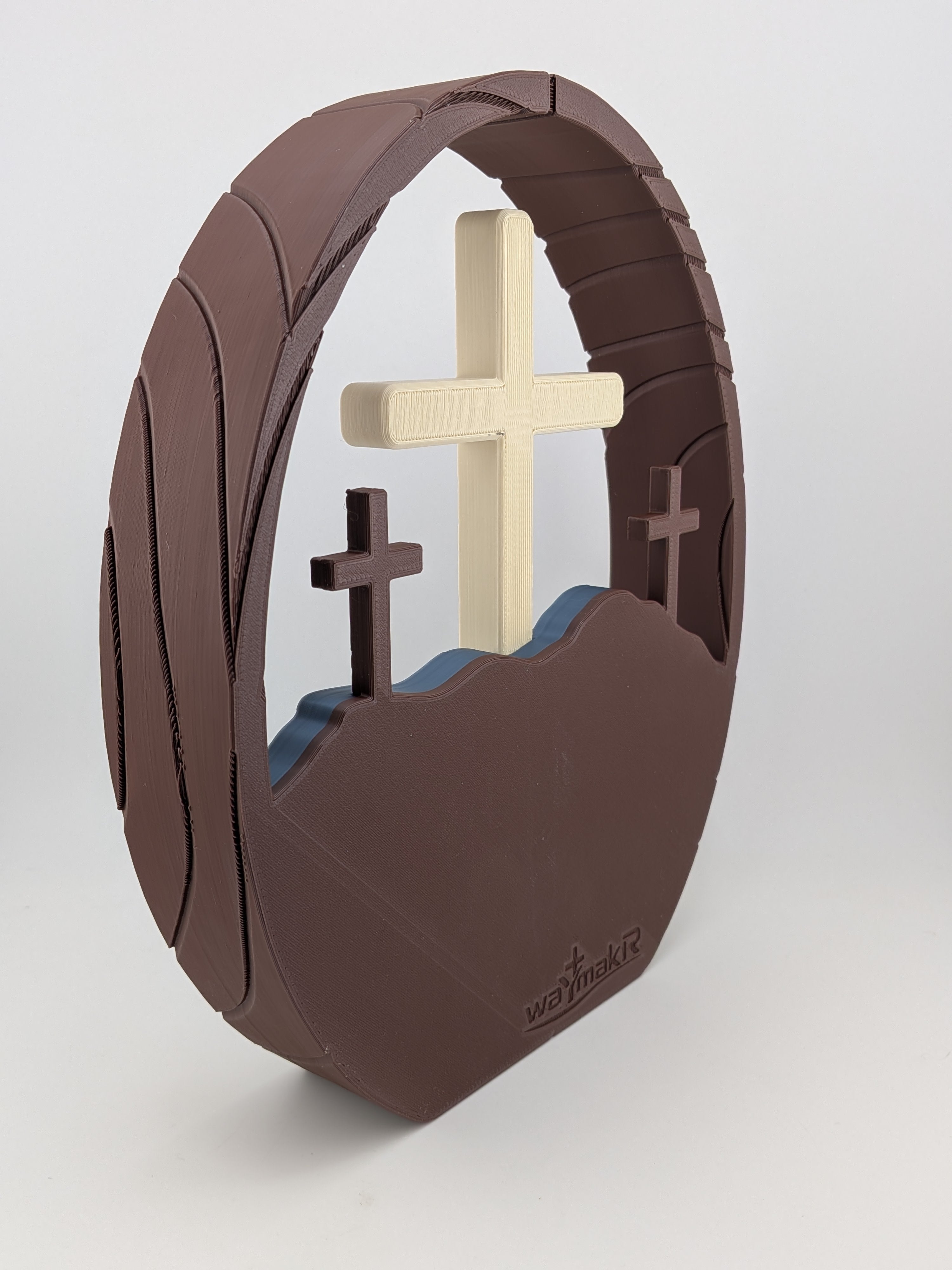 🌅✨ "He Is Risen" Interactive Easter Diorama | 9" 3D Printed Tomb & Cross Art ✝️🪨
