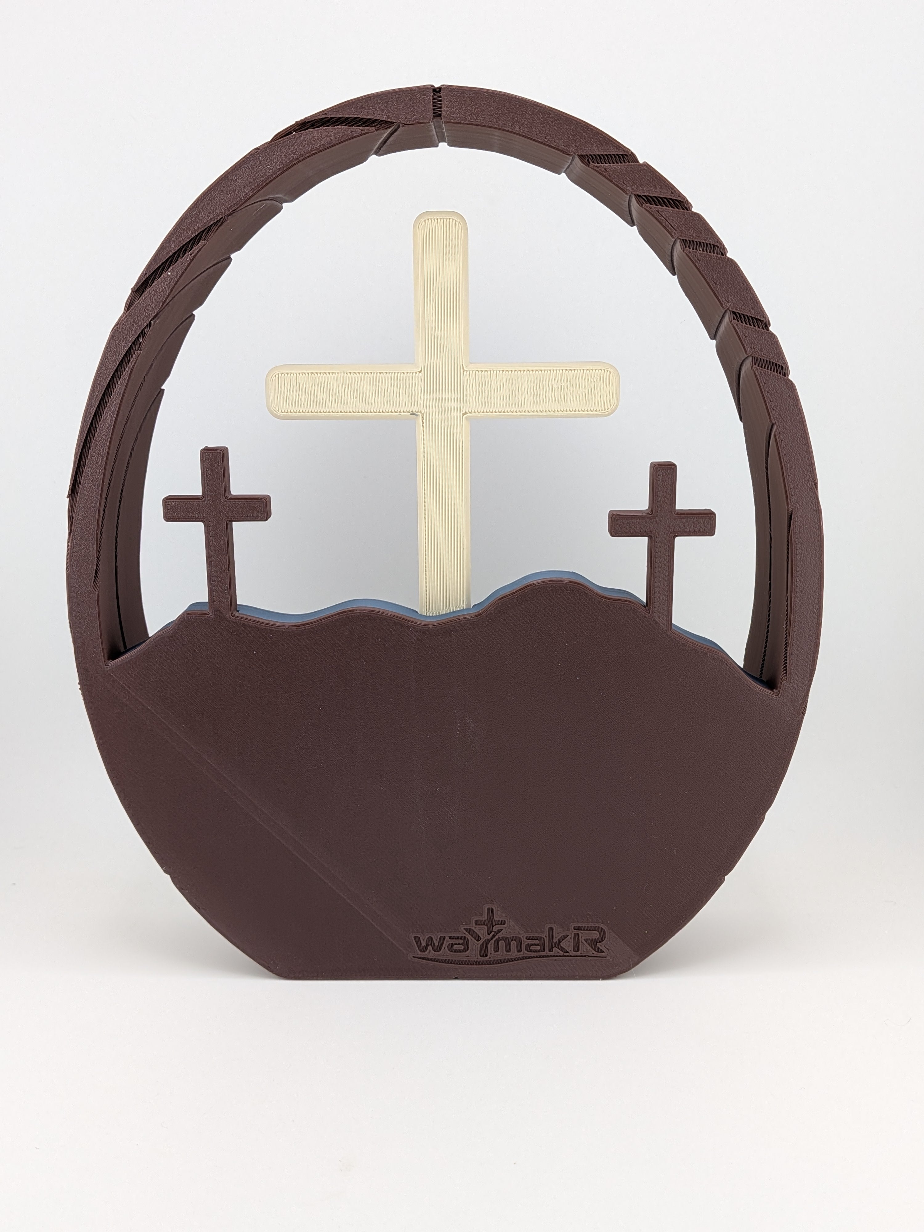 🌅✨ "He Is Risen" Interactive Easter Diorama | 9" 3D Printed Tomb & Cross Art ✝️🪨
